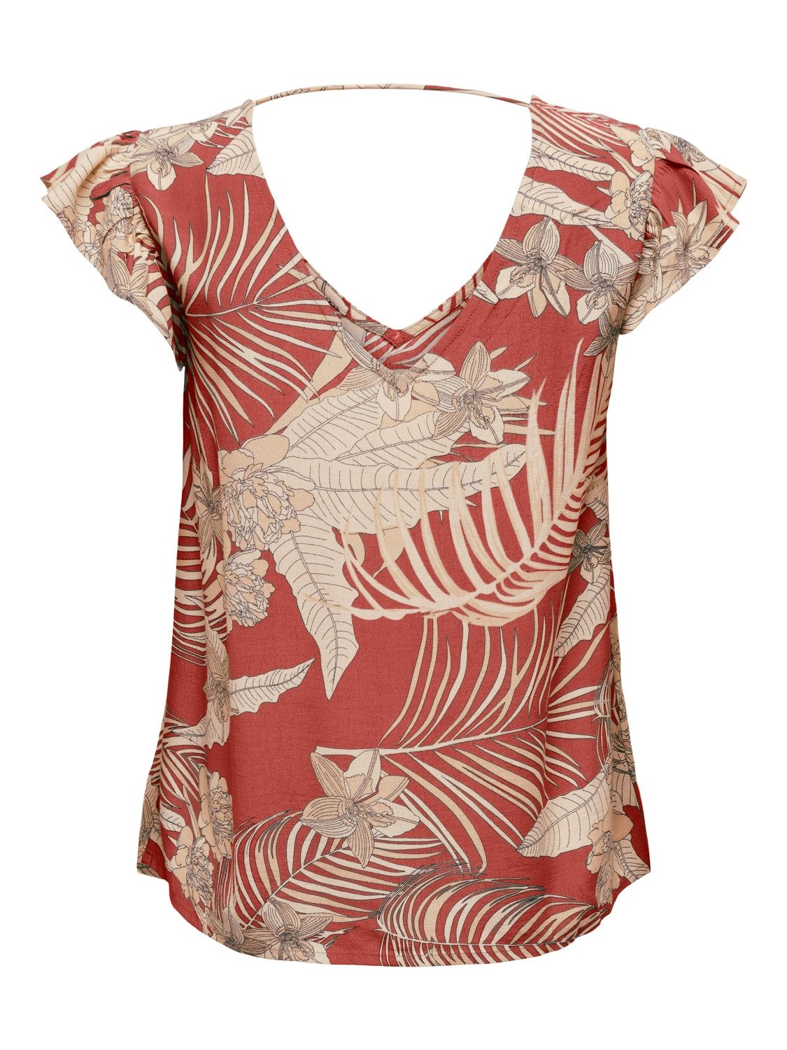Only Shirt met V-hals ONLPALINA LIFE SS V-NECK TOP PTM