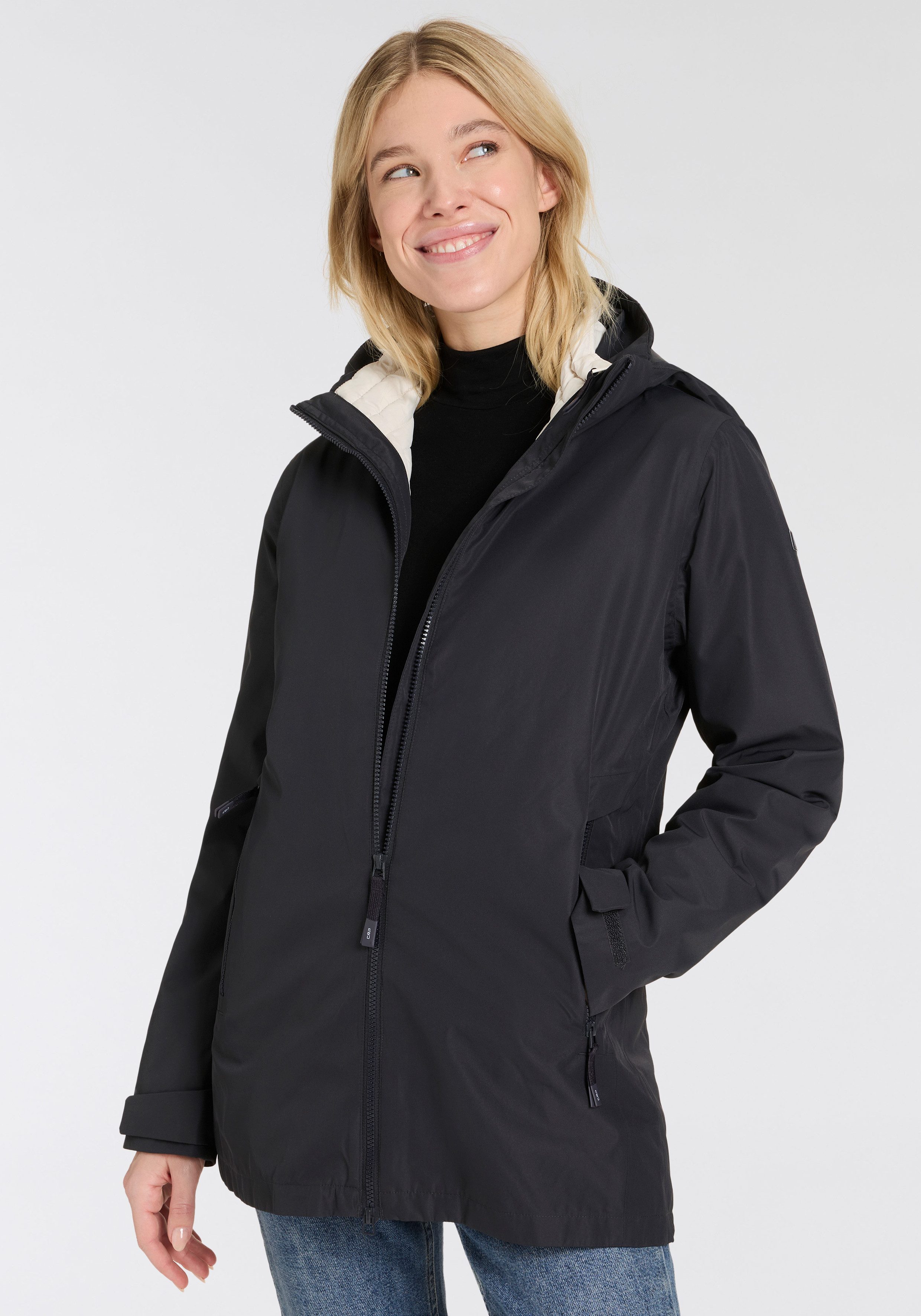 CMP Functioneel 3-in-1-jack WOMAN LONG JACKET ZIP HOOD DETACHABLE