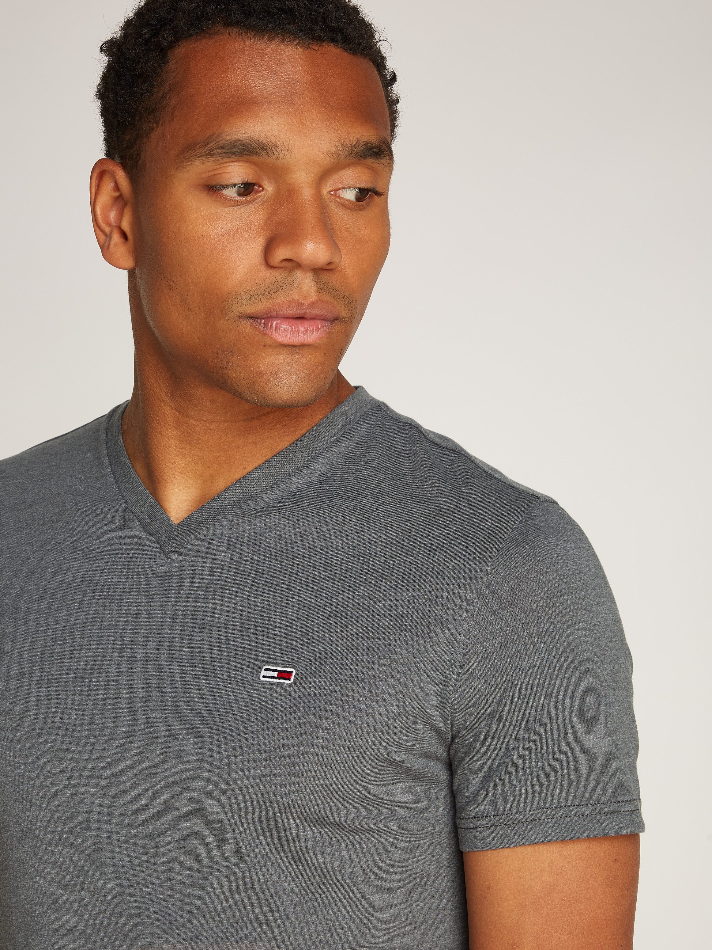 TOMMY JEANS T-shirt TJM XSLIM JASPE VNECK TEE EXT