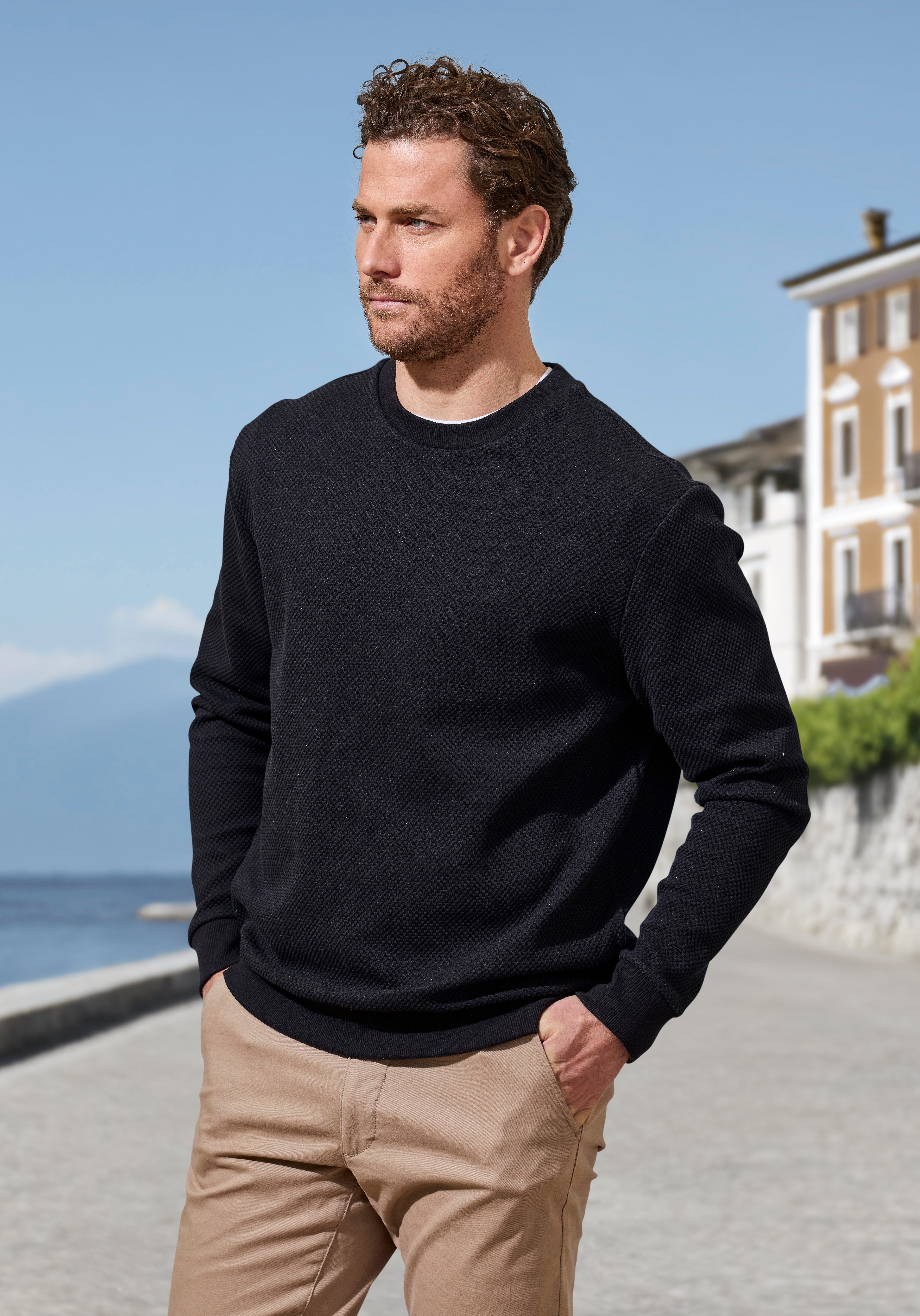 H.I.S Chino Regular fit lange broek, van elastische katoenkwaliteit