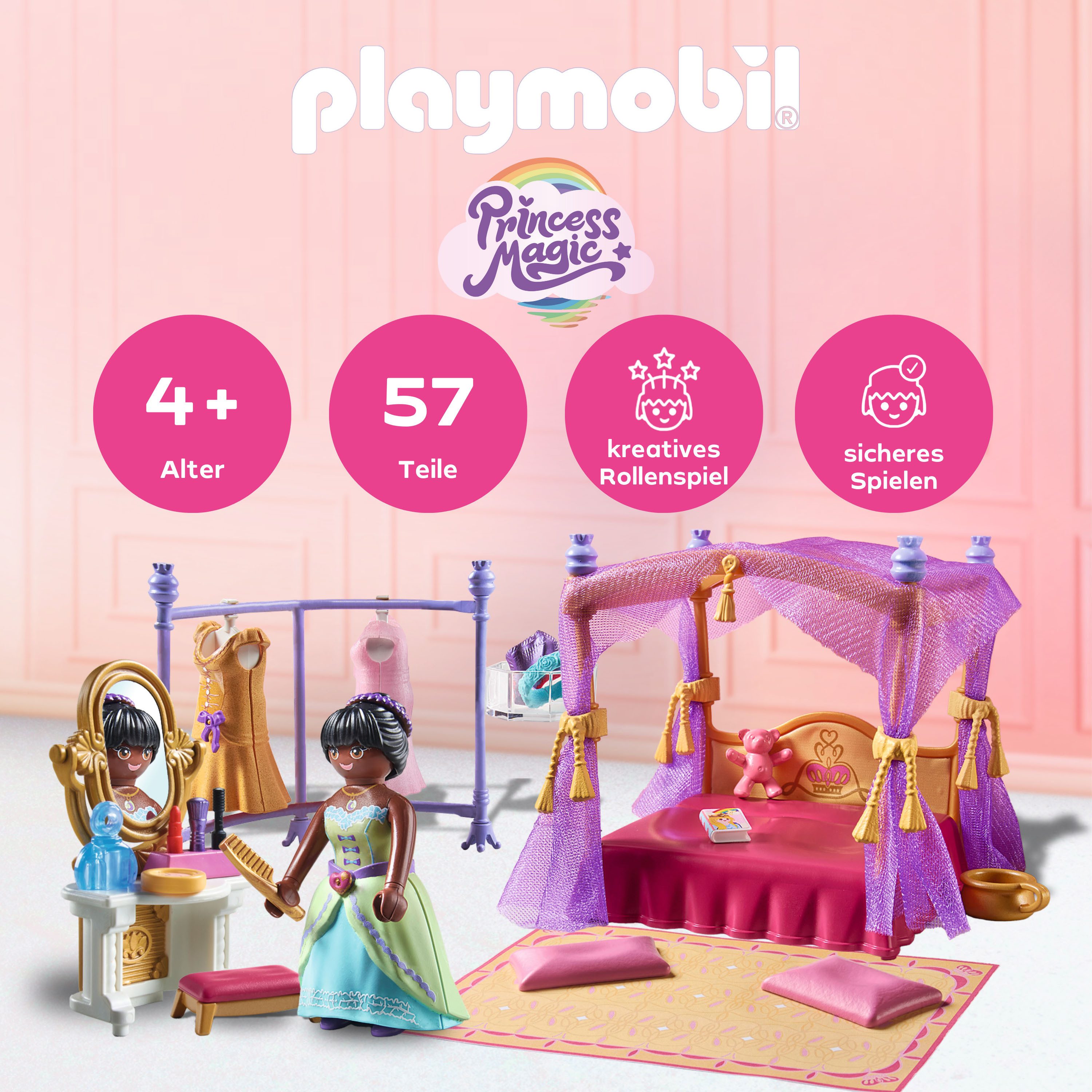 Playmobil® Constructie-speelset Prinzessinnen-Schlafzimmer mit Ankleide (71847), Princess Magic (57-delig)