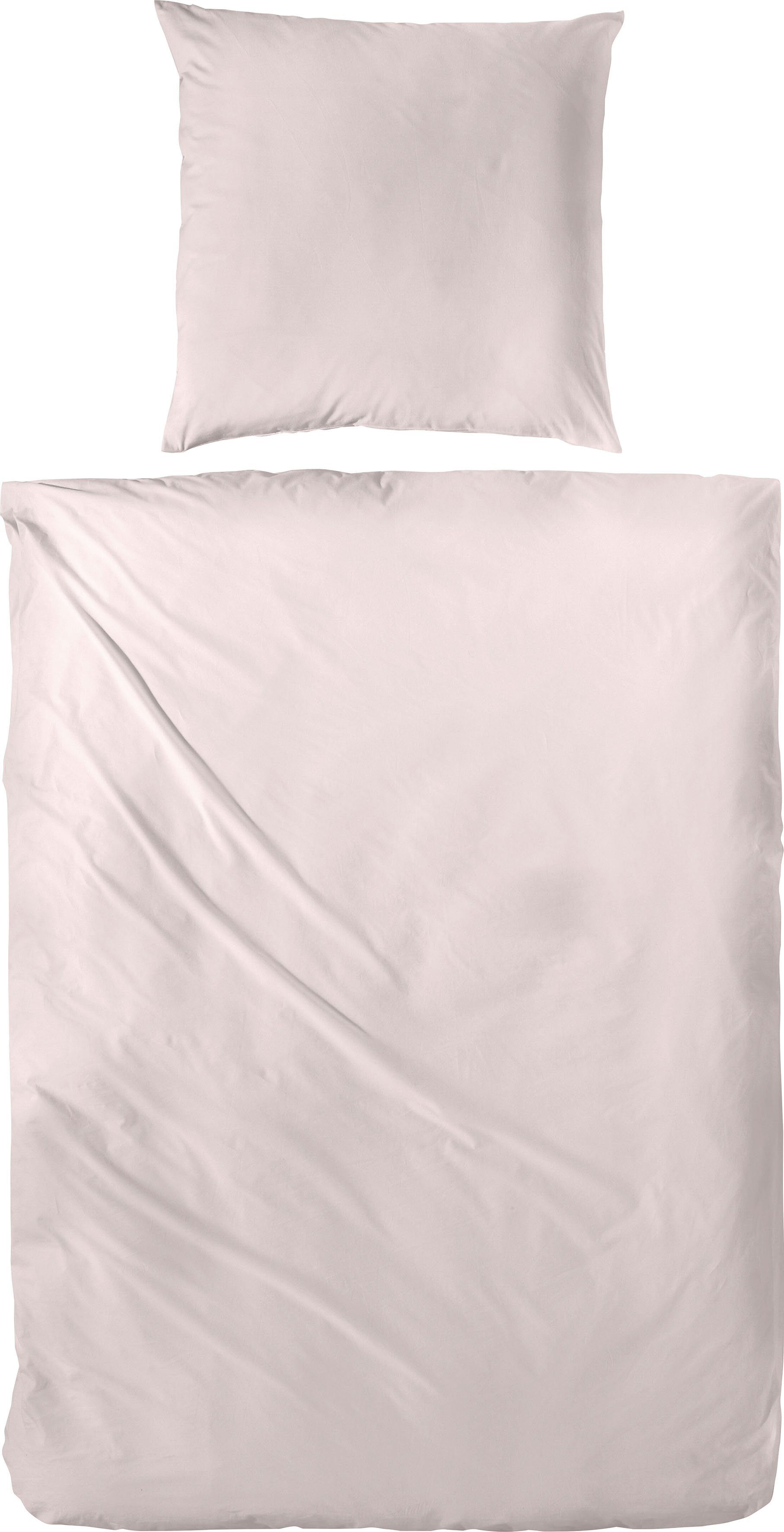 Primera Overtrekset Uni luxe-satijn in mt. 135x200, 155x220 of 200x200 cm Dekbedovertrek van katoen, unikleurige dekbedovertrek met ritssluiting