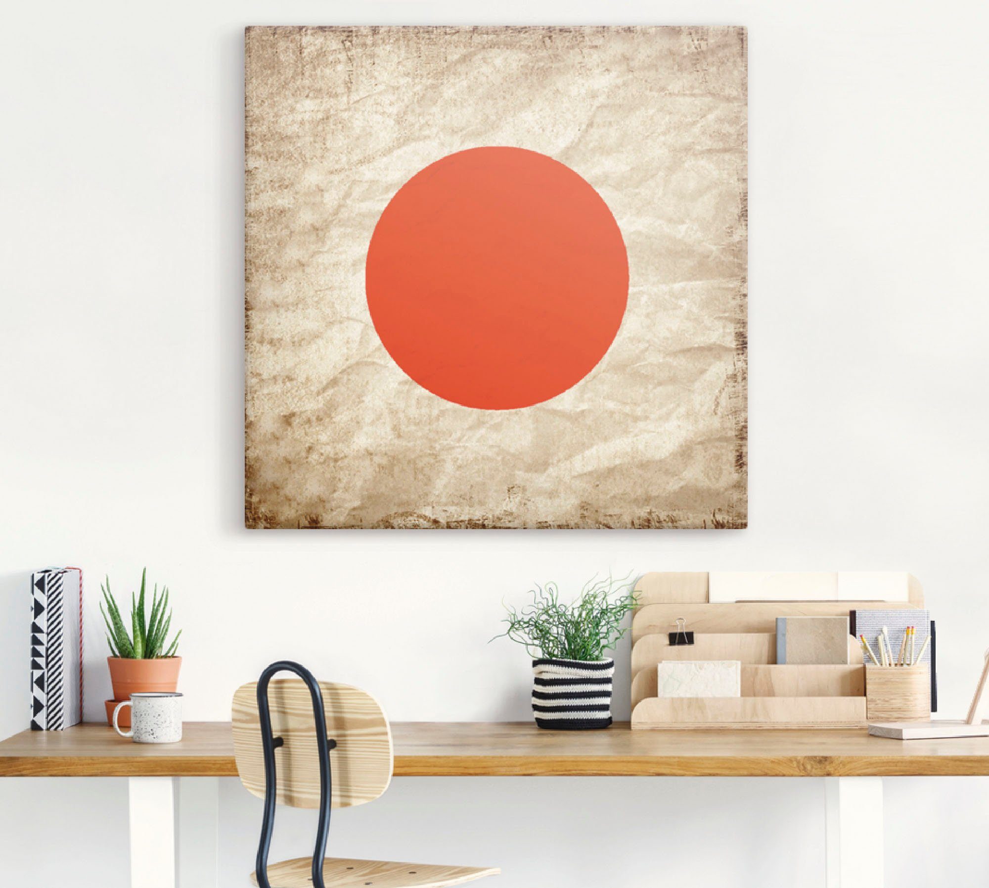 Artland Artprint Japanse vlag Japan symbool als artprint op linnen, muursticker in verschillende maten