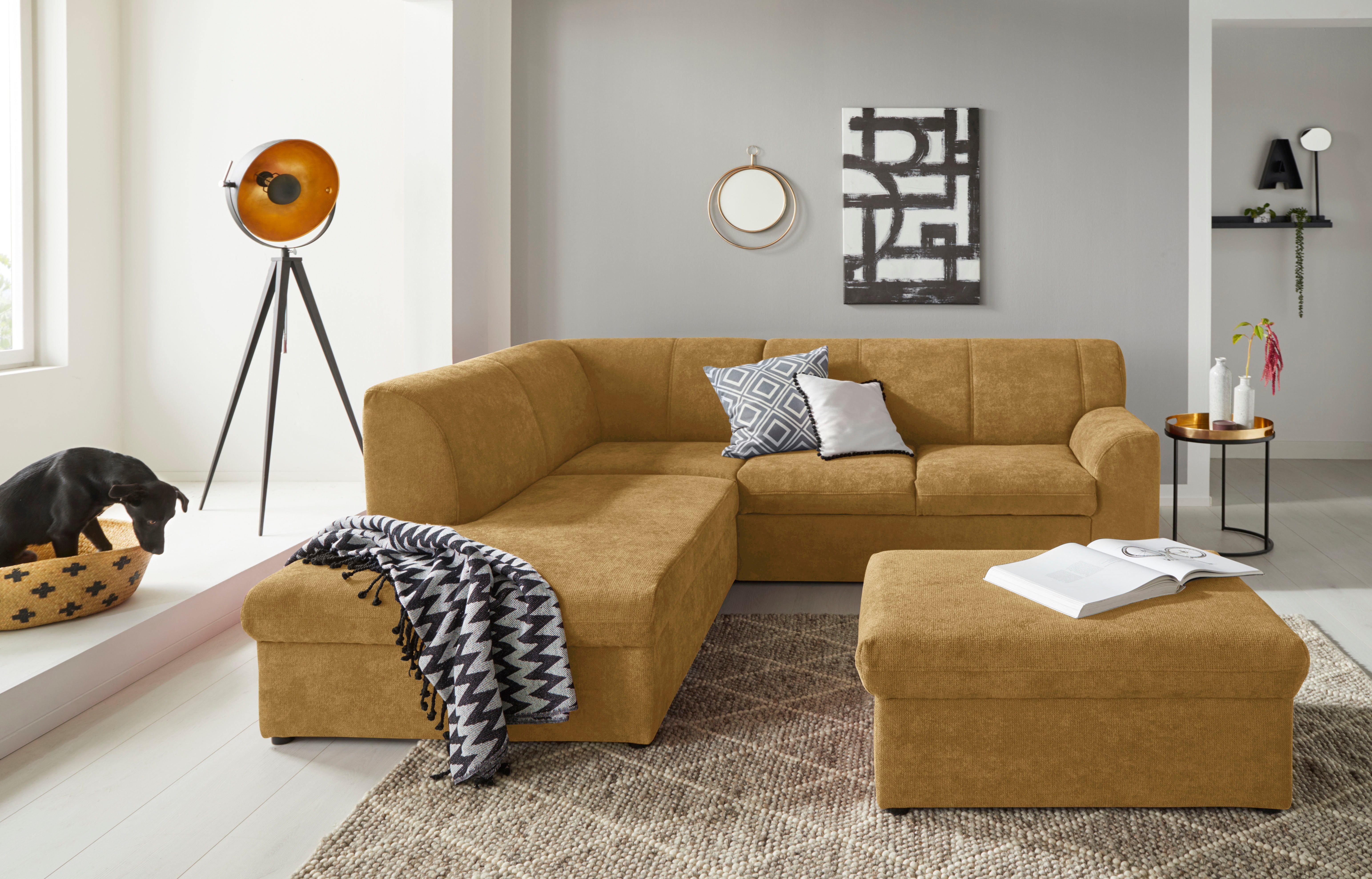 DOMO collection Hocker Topmatras met golfvering, op kunststof glijders