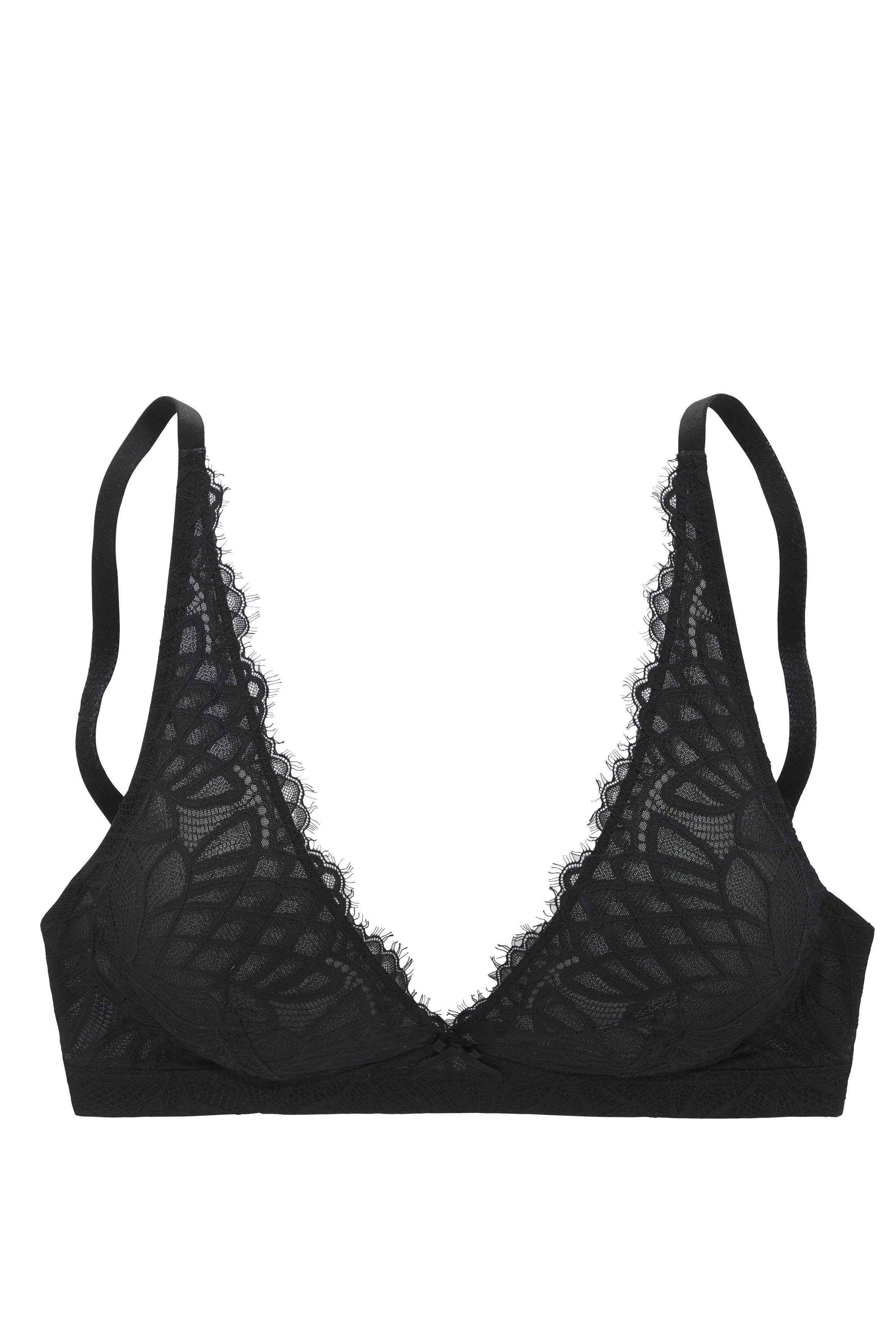 Lascana Bralette-bh Cara zonder beugel in edele high-apex ontwerp, sexy lingerie