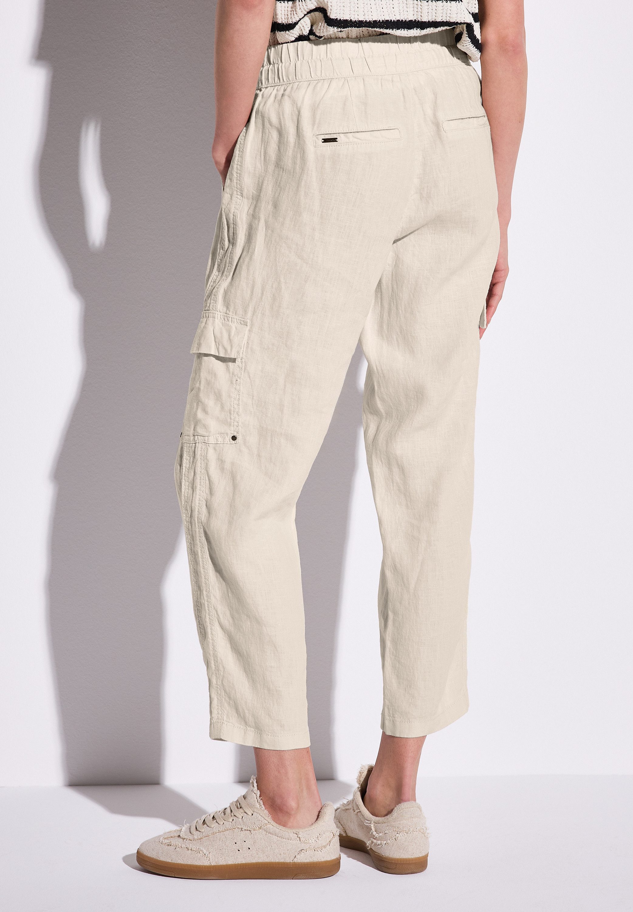 STREET ONE Linnen broek Style Bonny in cargo-look