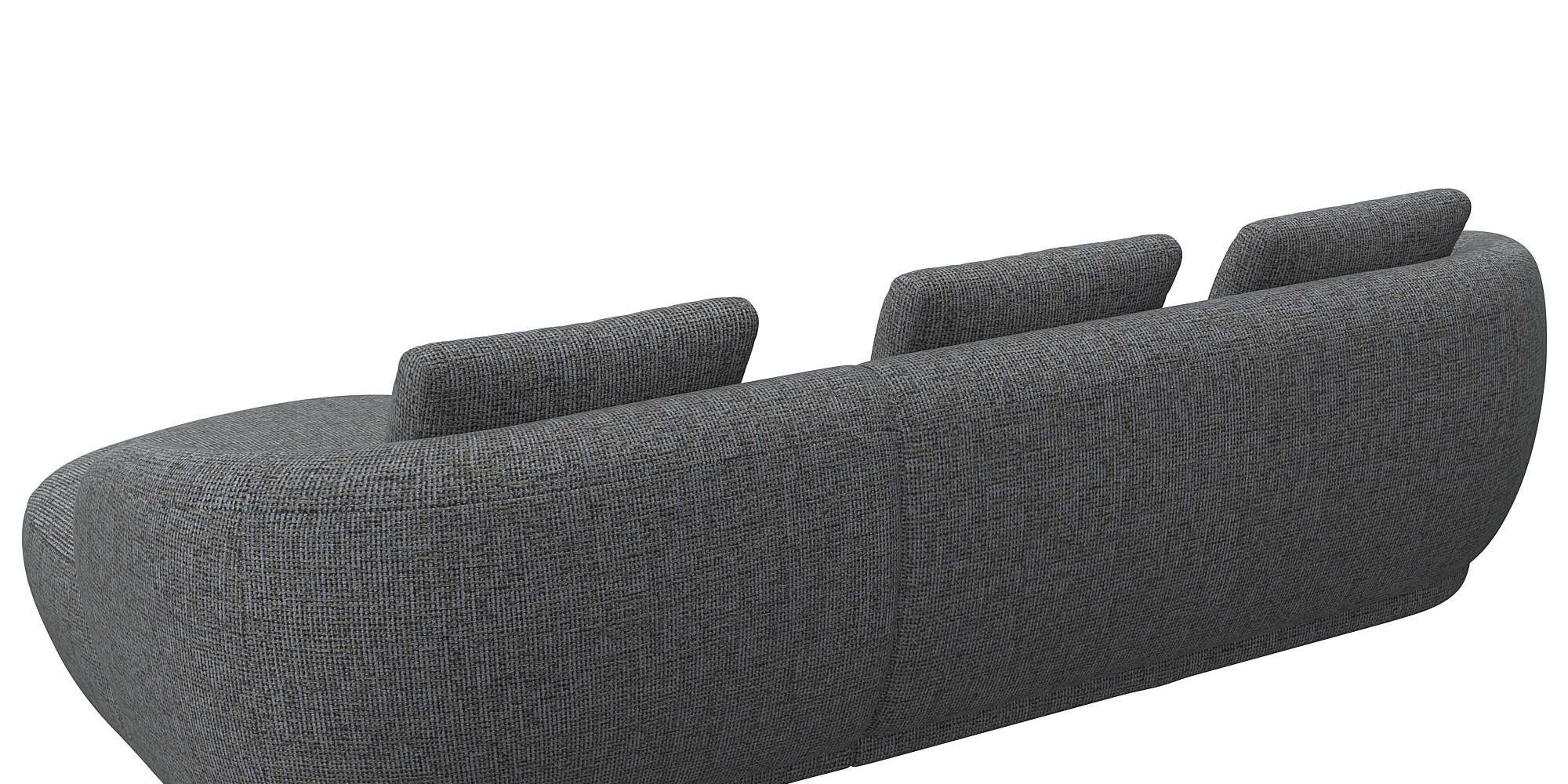 FLEXLUX Zithoek Torino, rond, L-vorm, bankhoek met recamière, longchair-sofa