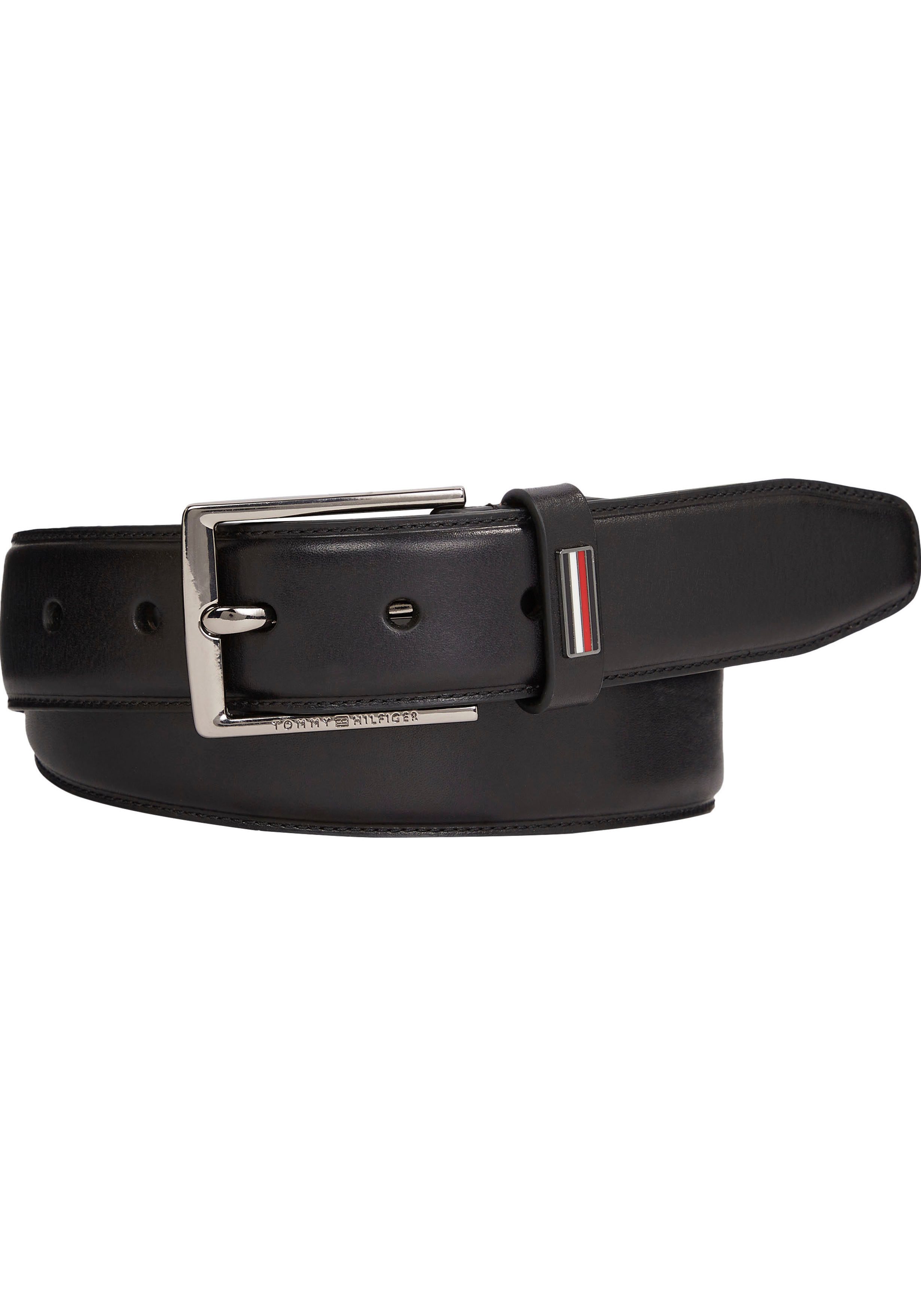 Tommy Hilfiger Leren riem Business 3.5 cm met een logo-opschrift heren riemen maat 85 zwart