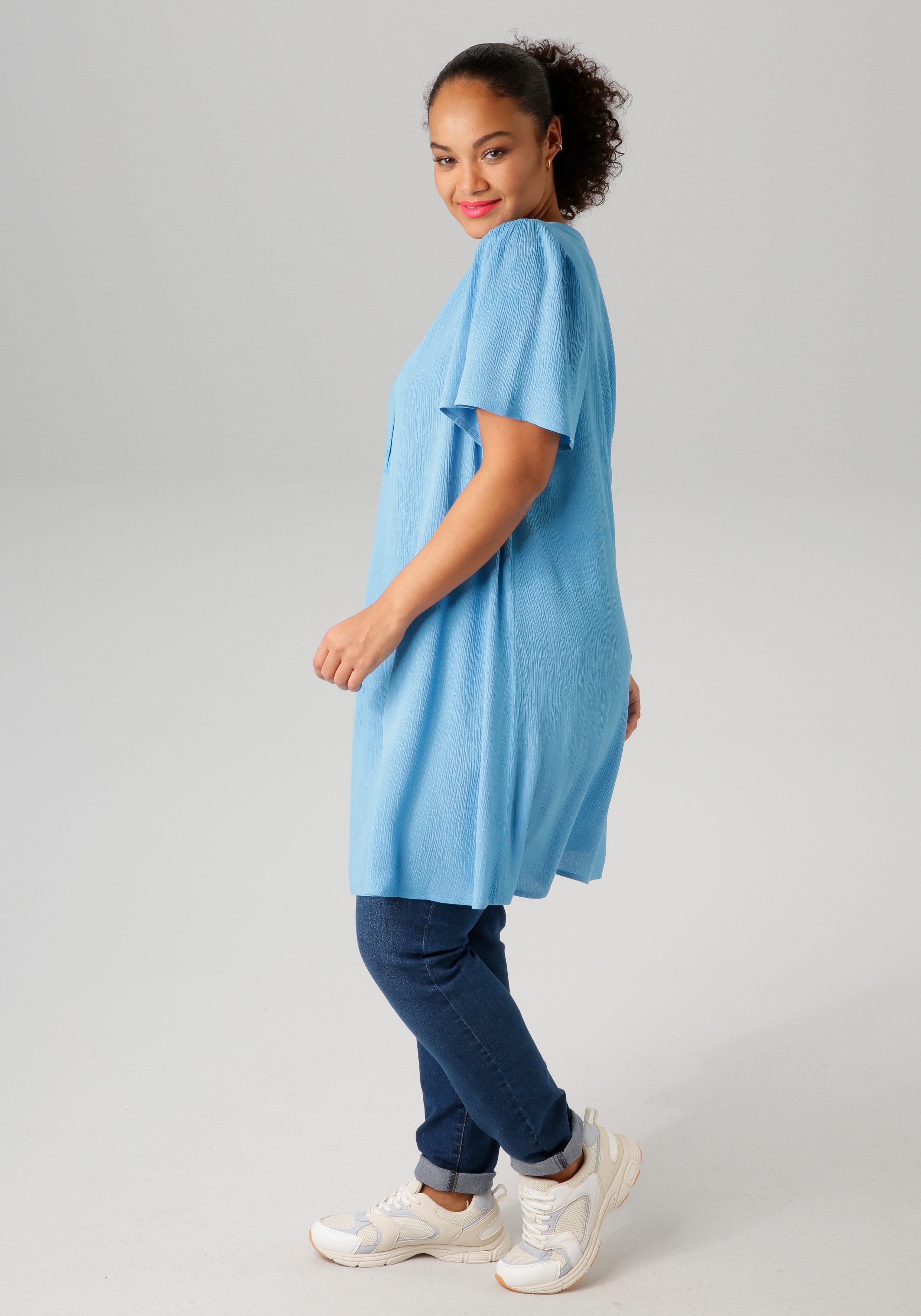 Aniston PLUS Lange blouse in trendy crepe-kwaliteit