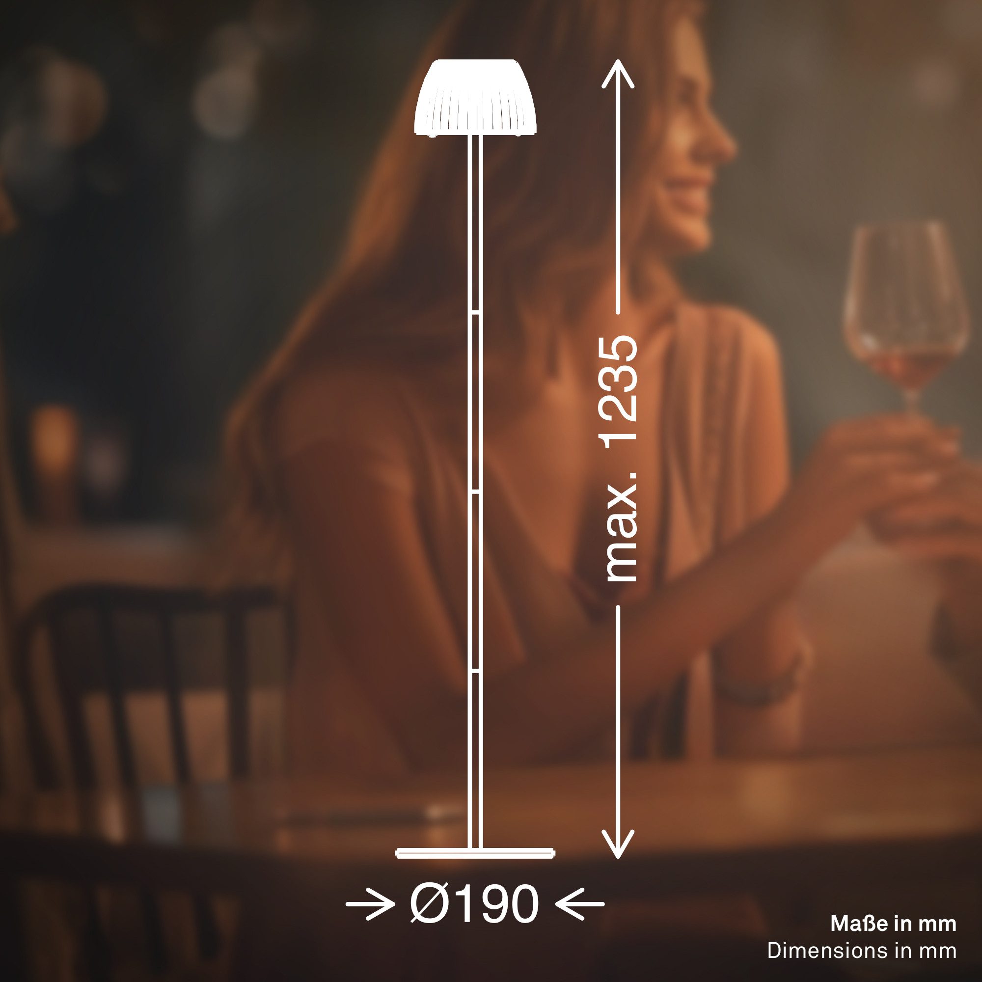 Briloner Leuchten Led-staande lamp Accu LED vloerlamp, koperkleurig