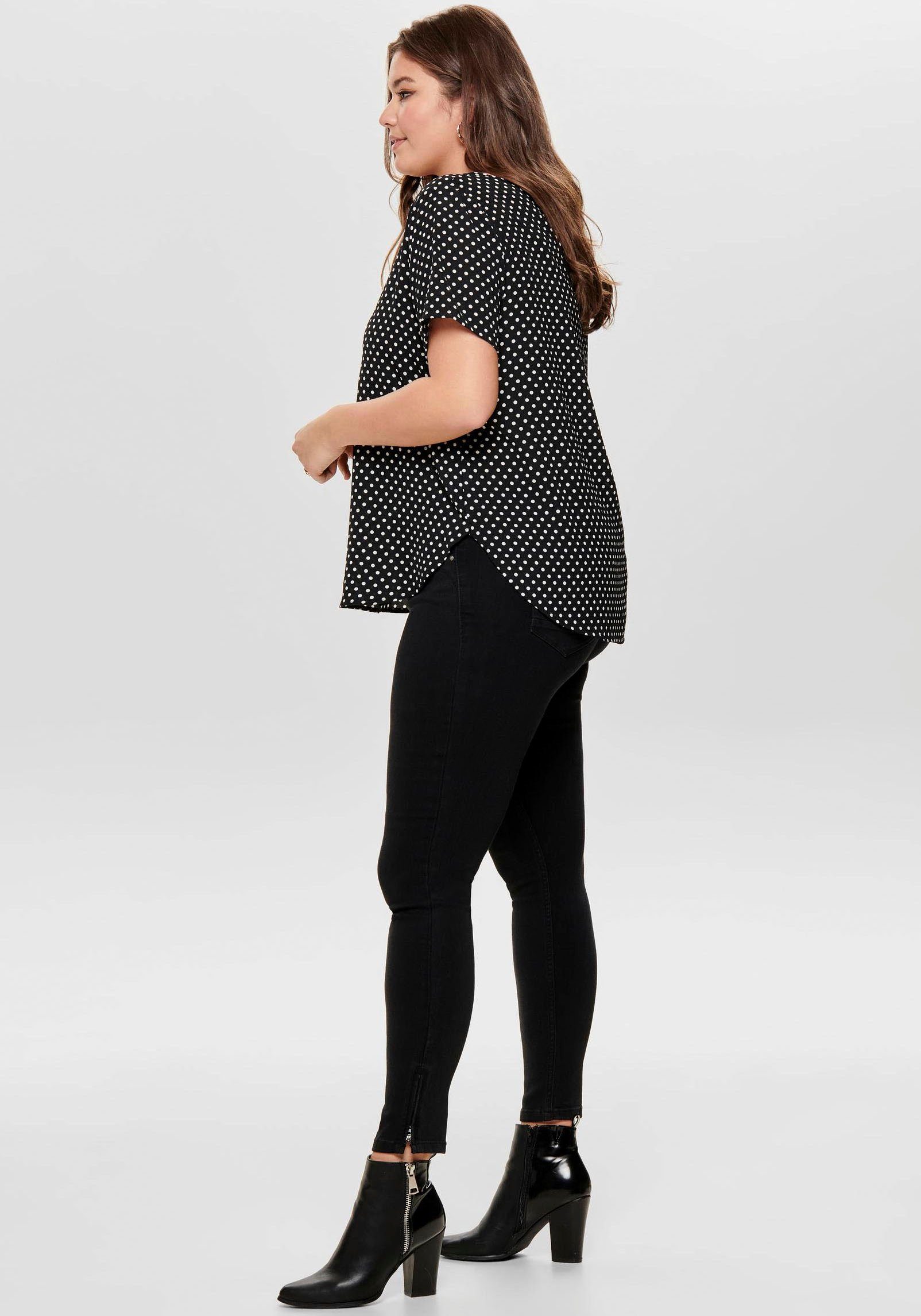 ONLY CARMAKOMA Skinny fit jeans CARKARLA REG SK ANKLE ZIP JNS met ritssluiting onder in de pijpen