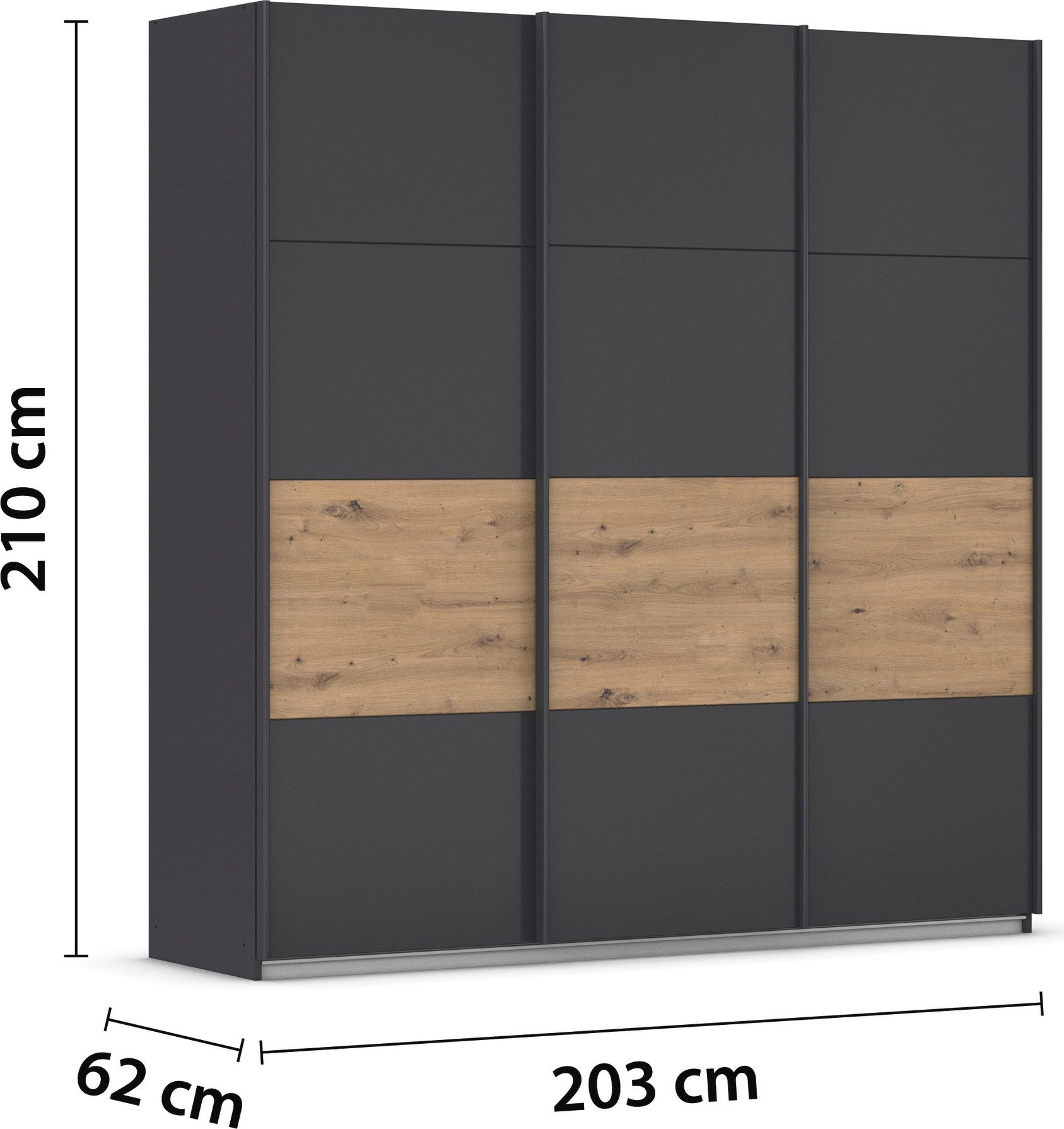 rauch Schuifdeurkast Kledingkast Kast Garderobe CORTONA inclusief indeling, 2 stoffen dozen en extra planken