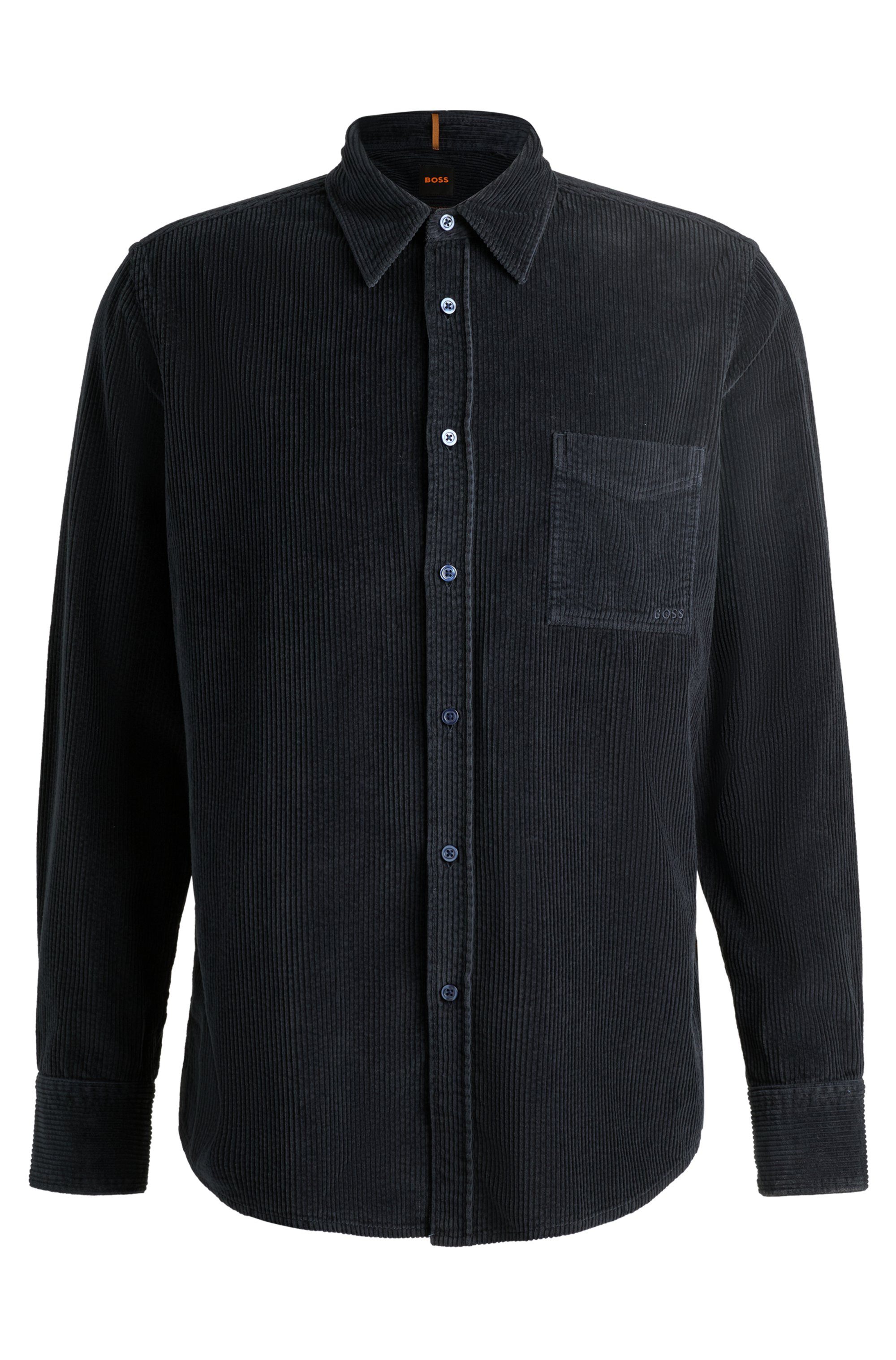 Boss Orange Overhemd met lange mouwen Relegant_6_M met logoborduursel heren lange mouwen maat 4XL blauw