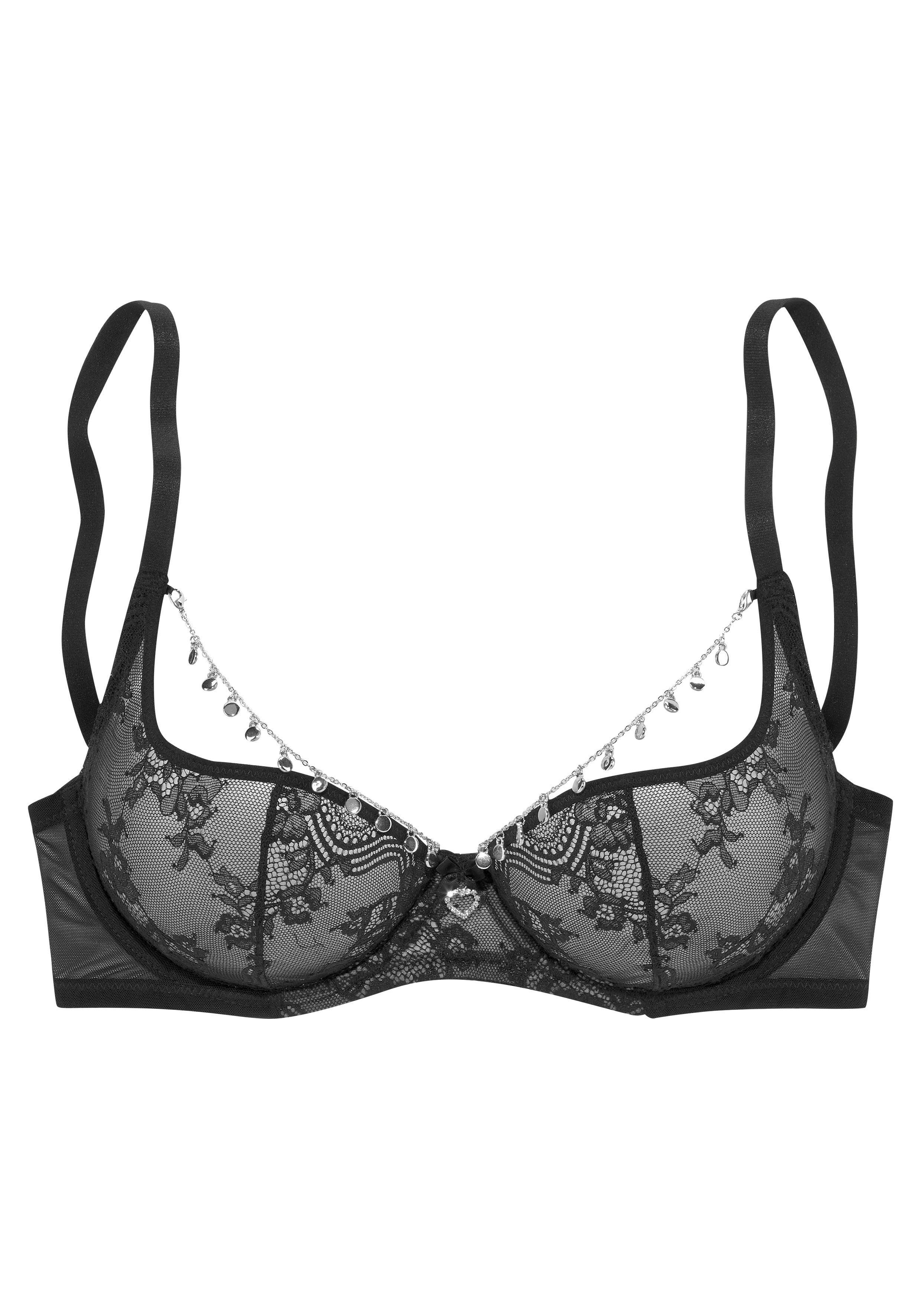 petite fleur gold Beugel-bh met een afneembaar kettingenaccessoire, sexy dessous