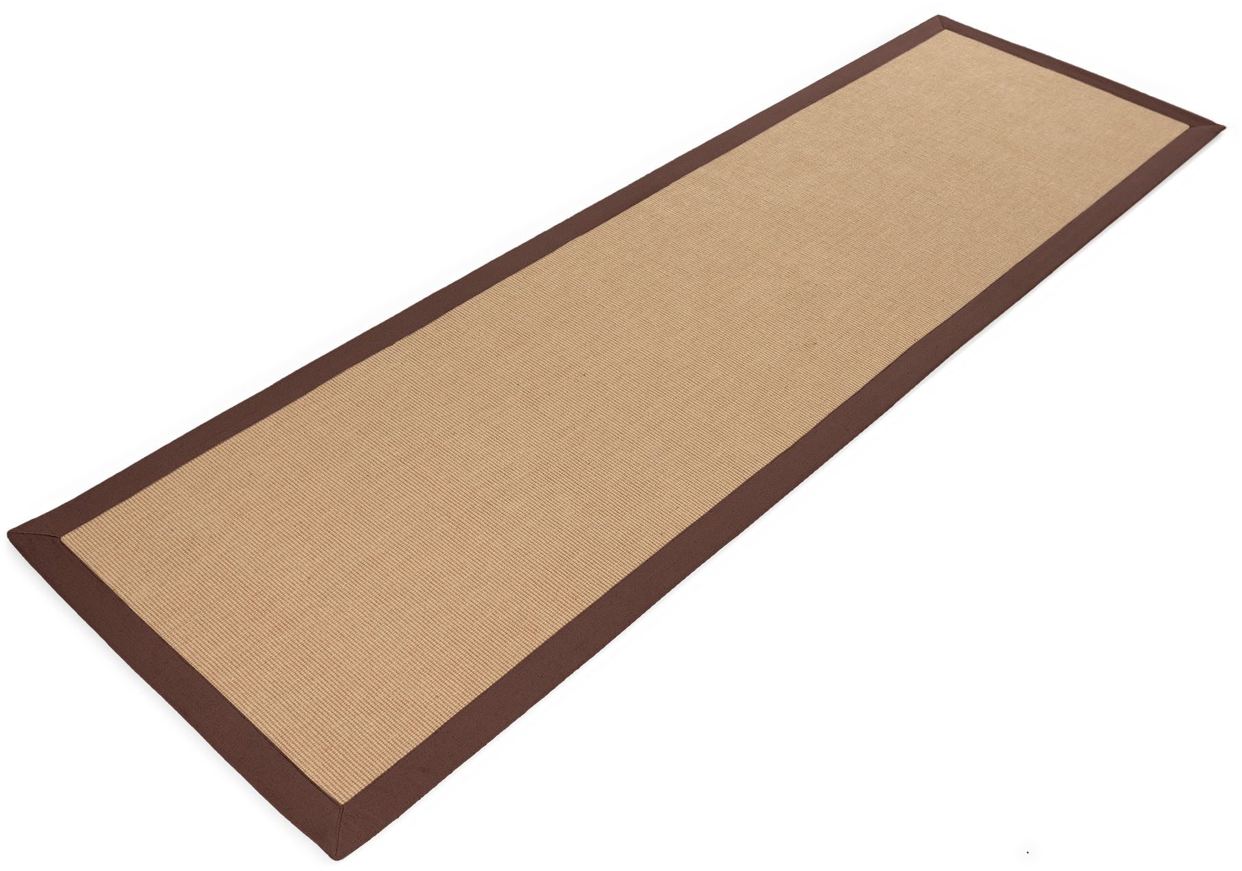 carpetfine Loper Sisal met gekleurd randdessin, antislip achterzijde