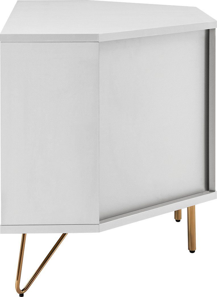 SalesFever Tv-meubel Hoekoplossing, tv-meubel mat gelakt, push-to-openfunctie