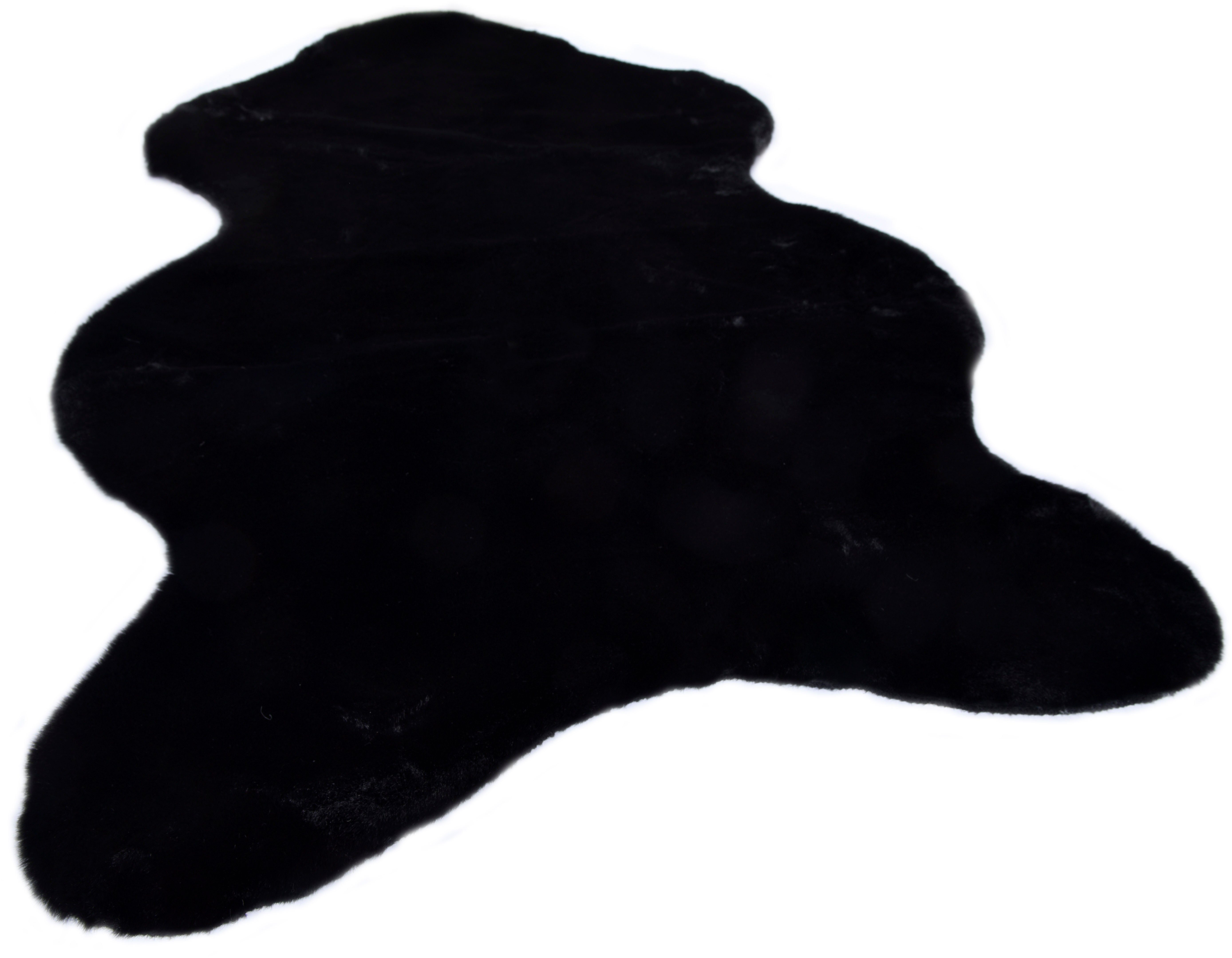 Gino Falcone Vachtvloerkleed Giorgia Imitatiebont, superzacht: een echt heerlijk zacht vloerkleed dieren vloerkleden maat 60 cm x 80 cm x 20 mm zwart