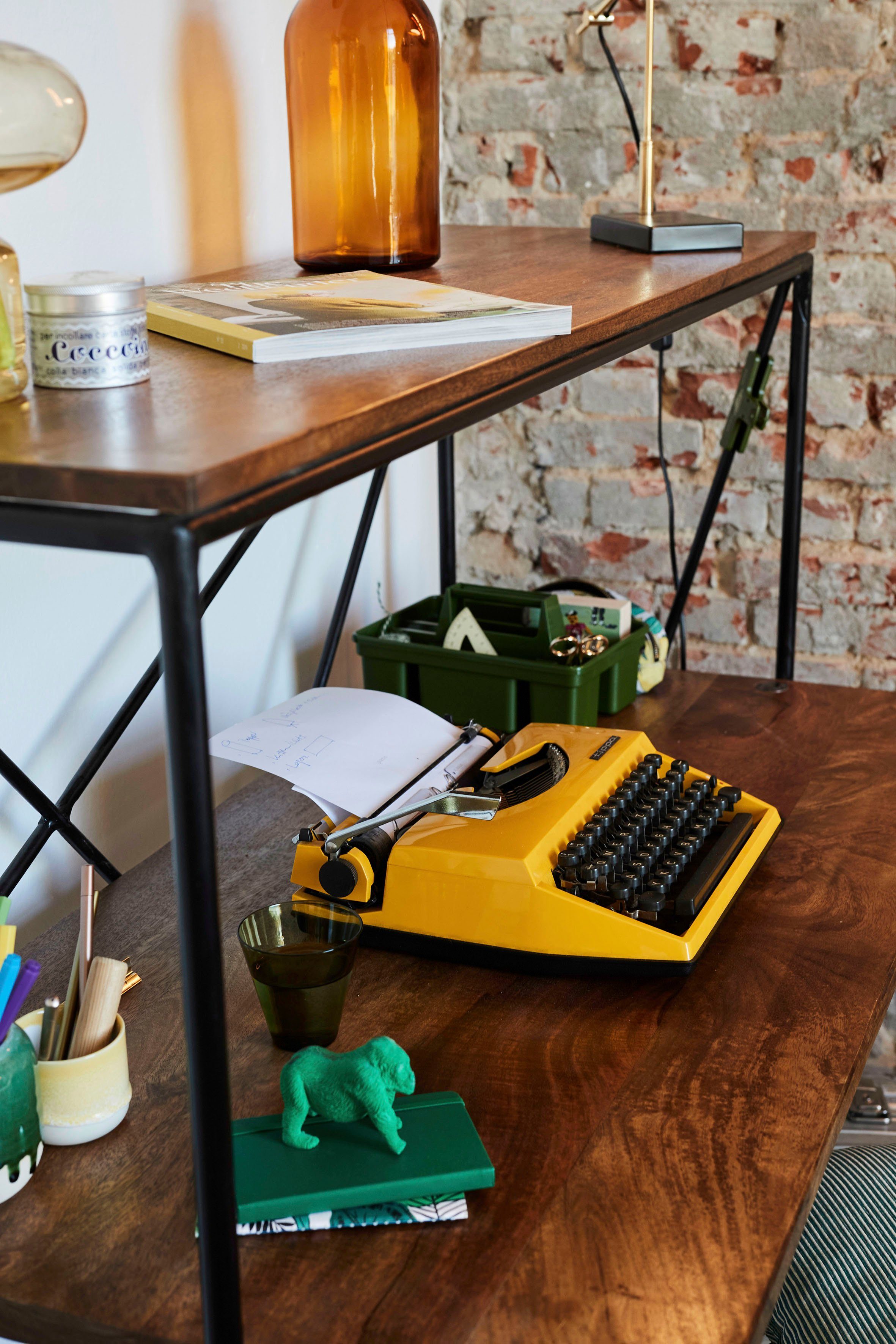 TOM TAILOR HOME Secretaire T-NEST SHELF OFFICE LOW middelhoog, open bureaurek, van mangohout en metaal