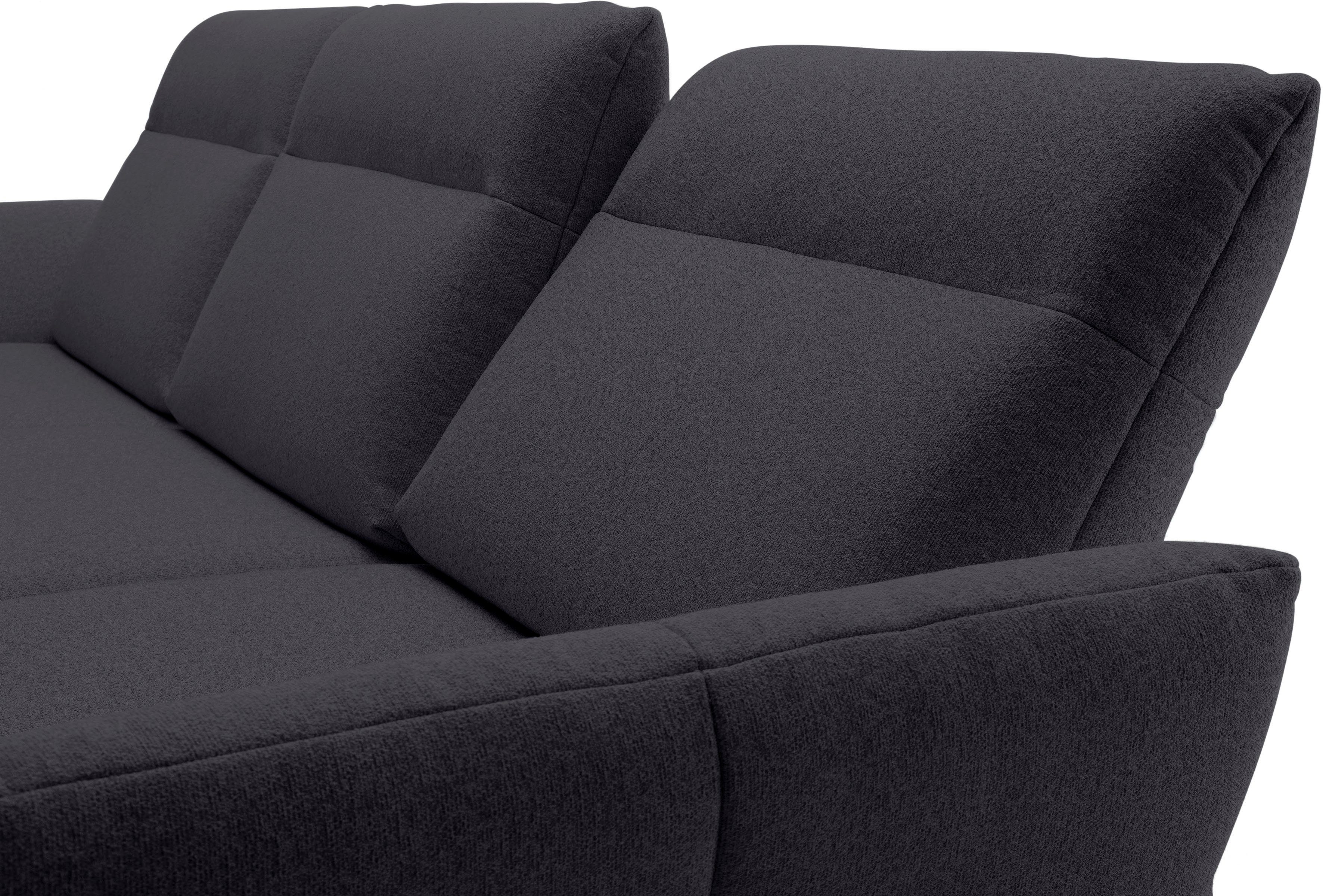Creation BY ROLF BENZ Hoekbank Hs.460 Sokkel in walnotenhout, onderstel in umbra grijs, breedte 298 cm