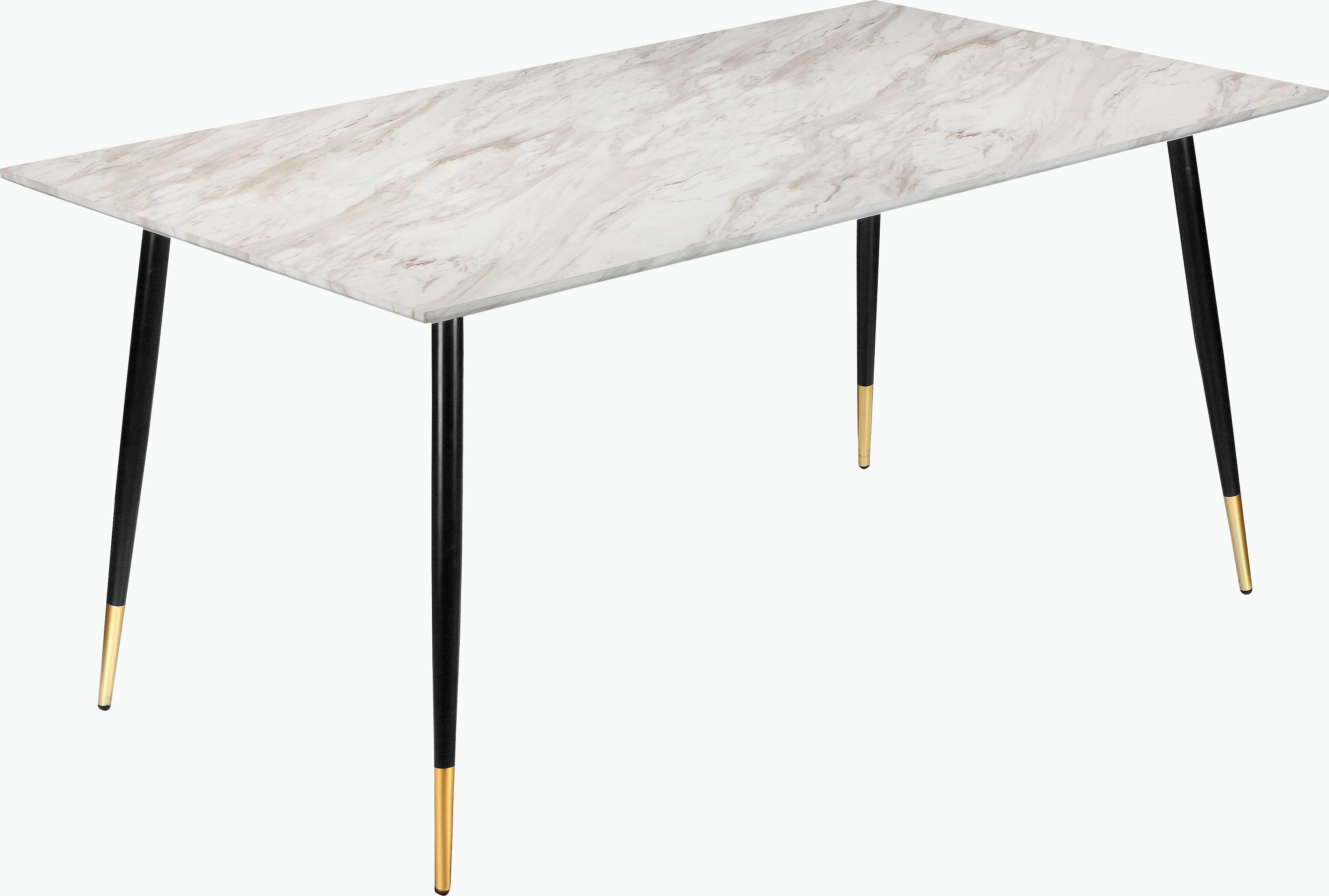 Leonique Eethoek Eadwine, TOPSELLER! Tafel plus 4 stoelen, zitgroep bestaande uit eettafel 160 cm en 4 eetkamerstoelen, gestoffeerde stoelen (set, 5-delig)