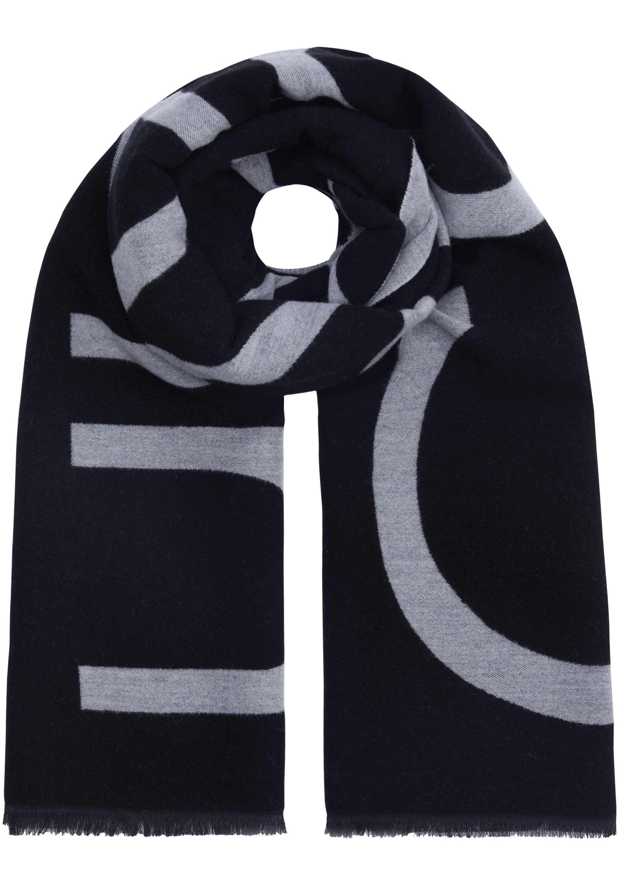 Calvin Klein Modieuze sjaal FRINGES 2-TONES WOOL BLEND SCARF