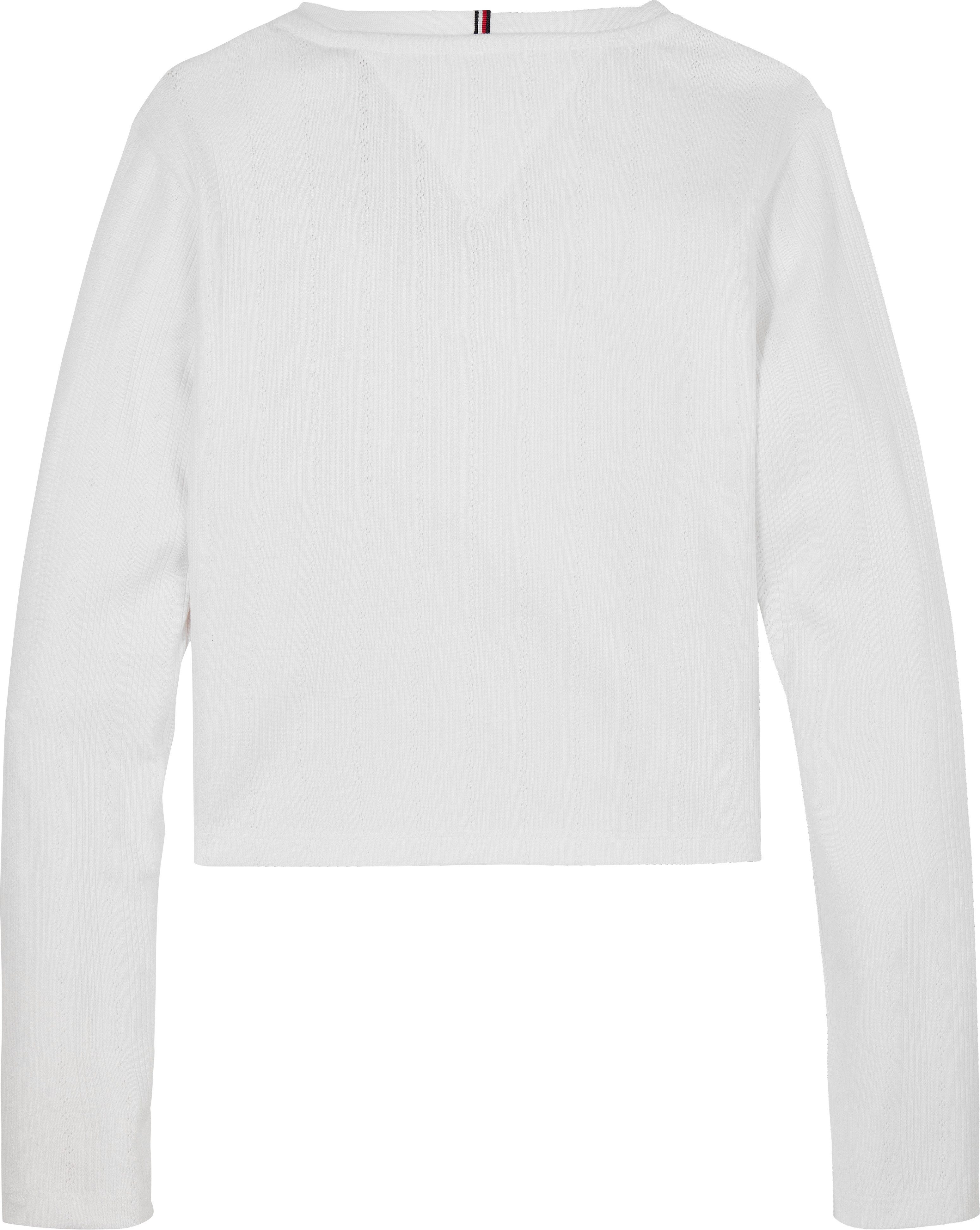 Tommy Hilfiger Shirt met lange mouwen POINTELLE TOP LS voor kinderen tot 16 jaar, met logo-print