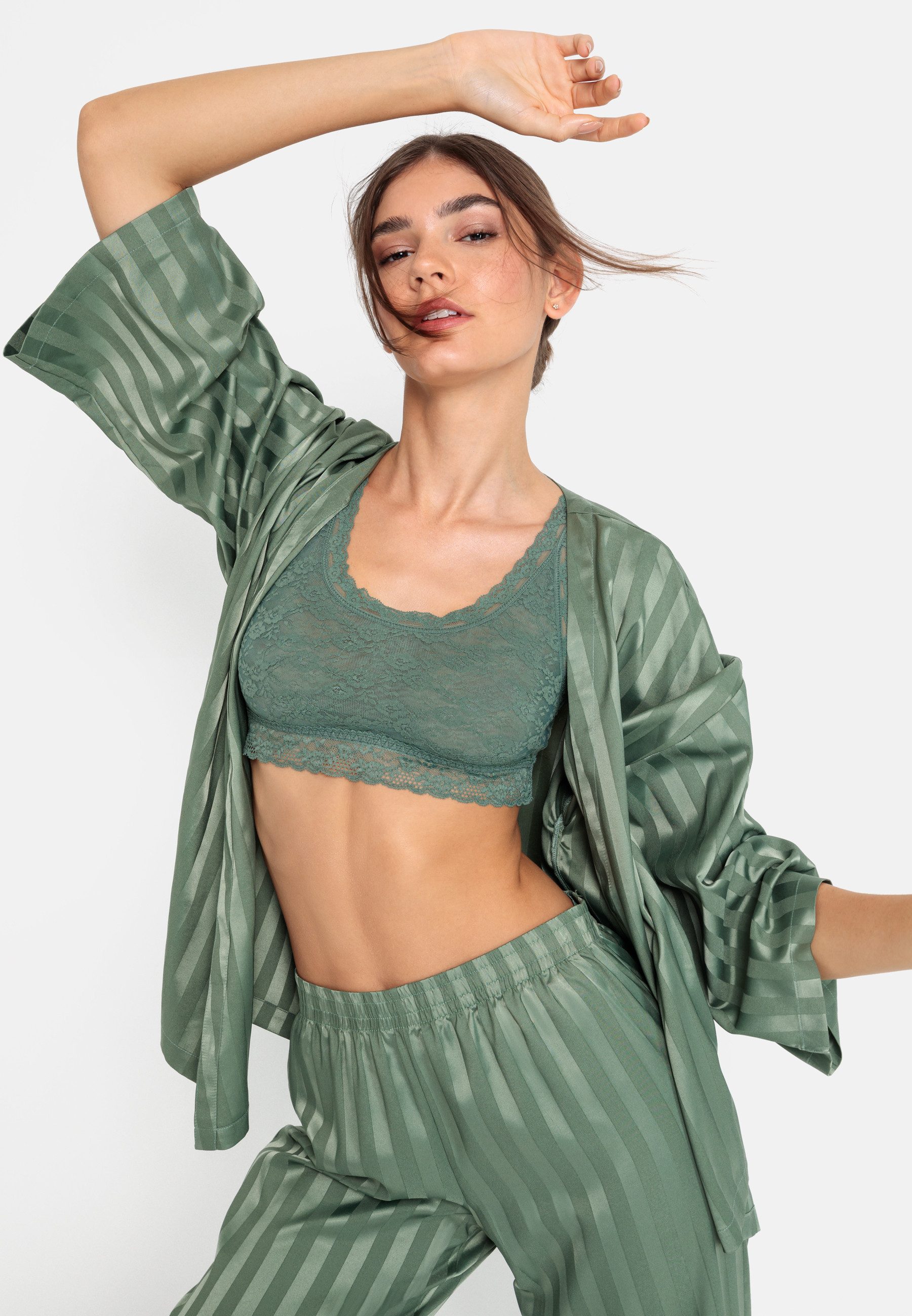LSCN by LASCANA Pyjama in kimono-stijl (set, 2-delig)