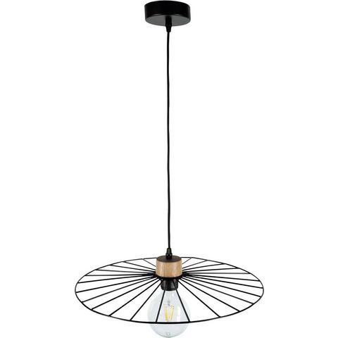 BRITOP LIGHTING Hanglamp ANTONELLA Decoratieve lamp van metaal met elementen van eikenhout met FSC®-certificaat, bijpassende LM E27 / exclusief, Made in Europe (1 stuk)