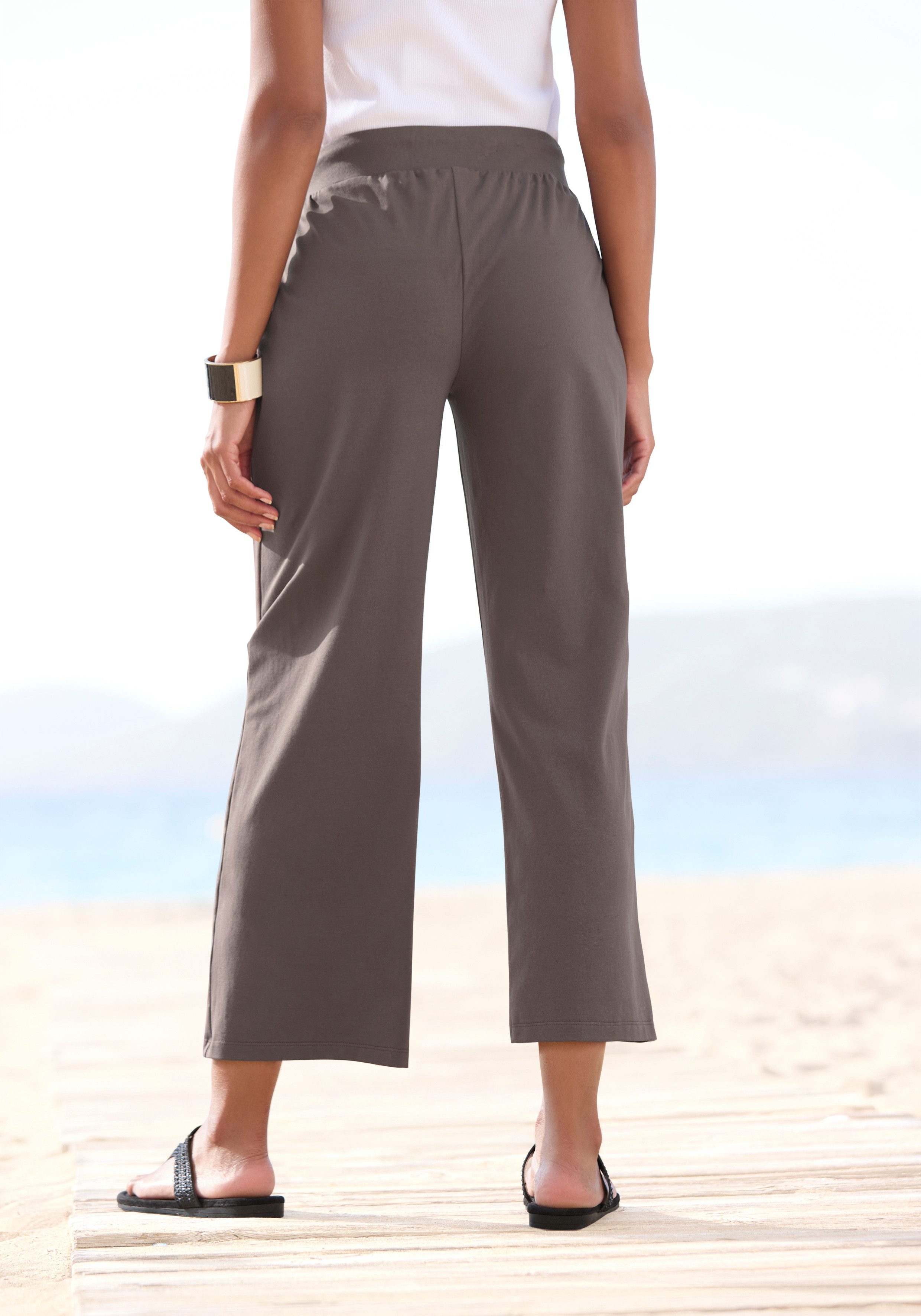 Beachtime 7/8-strandbroek van zachte jersey, wide leg, joggingbroek, loungebroek