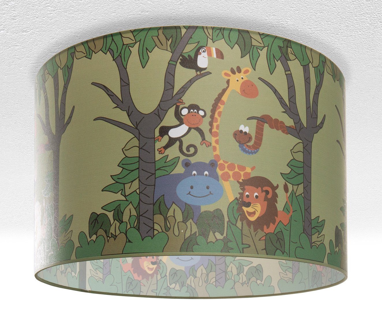 Paco Home Plafondlamp Diamond 638 Kinderlamp plafondlamp LED kinderkamer jungle dieren-motief E27