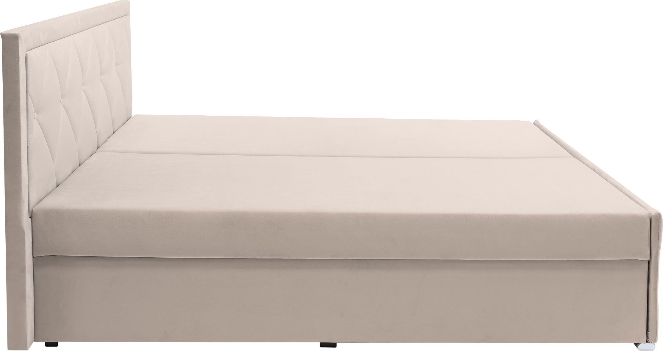 Leonique Boxspring Alfie, bestseller! Inclusief bedlade & topper Optioneel met knoopstiksels of strassstenen, H2, H3 en H4 verkrijgbaar