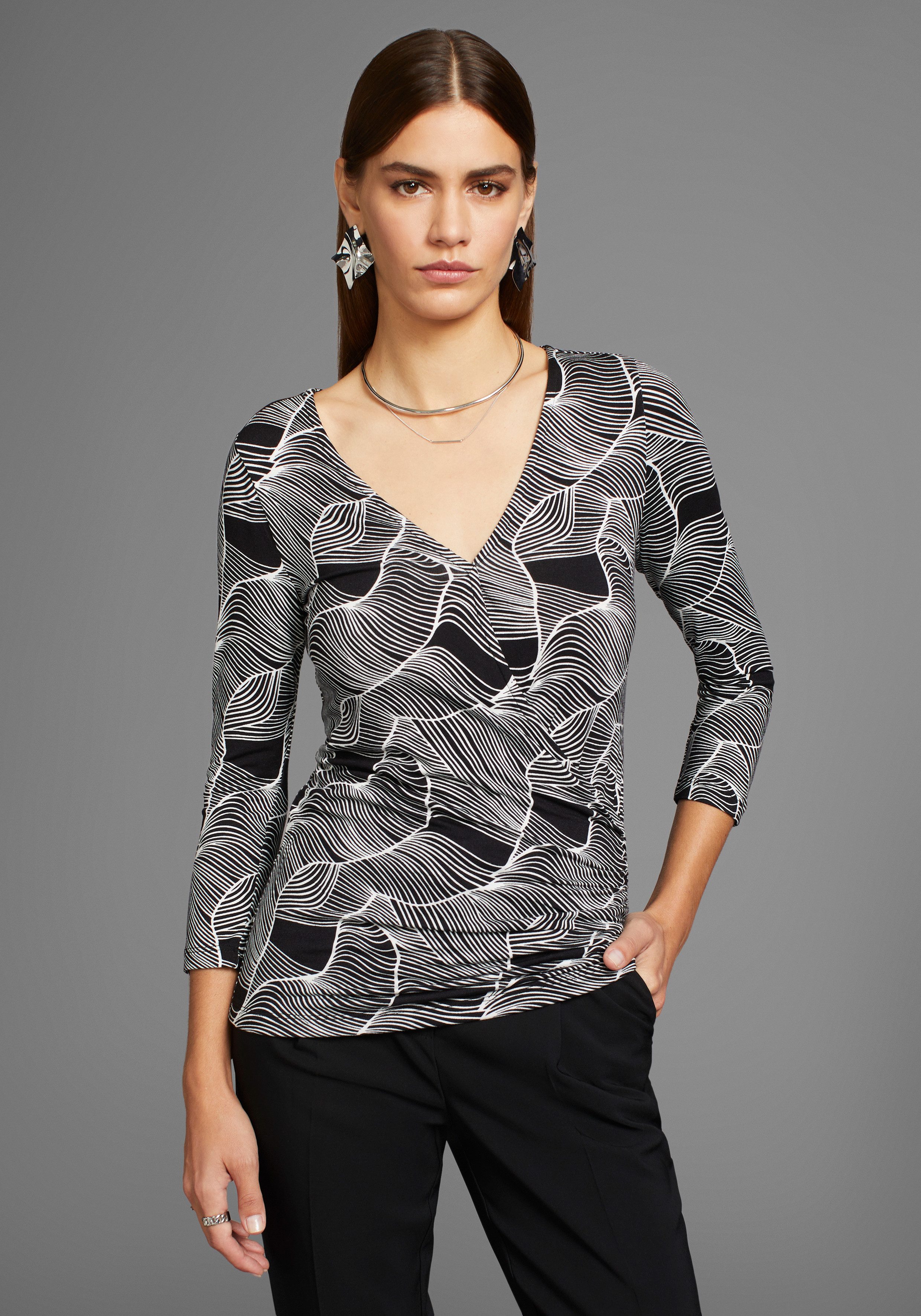 HECHTER PARIS Shirt met 3/4 mouwen met een moderne print - nieuwe collectie