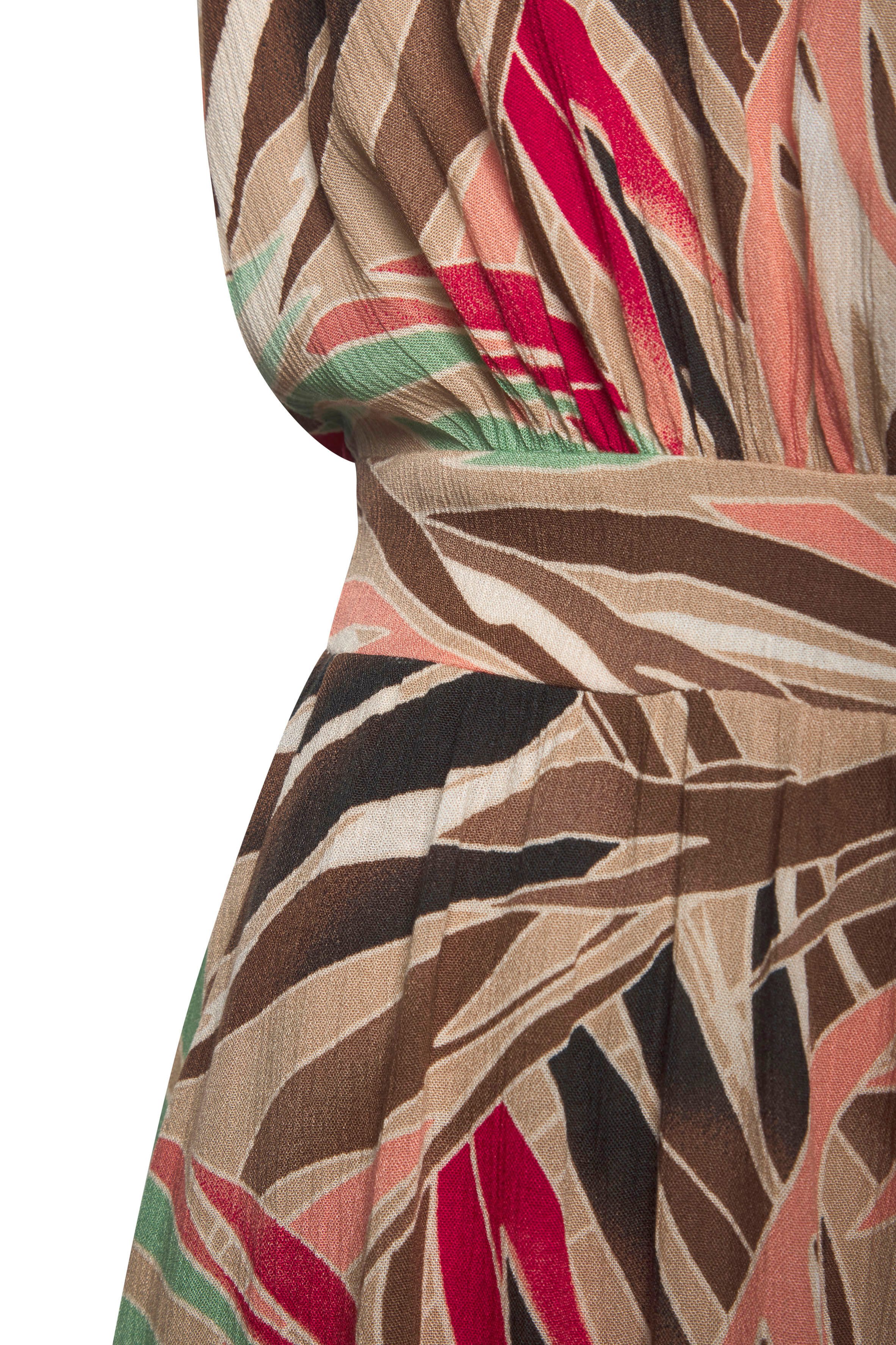 Vivance 7 8 overall van gekrepeerde viscose jumpsuit met alloverprint en wijde pijpen