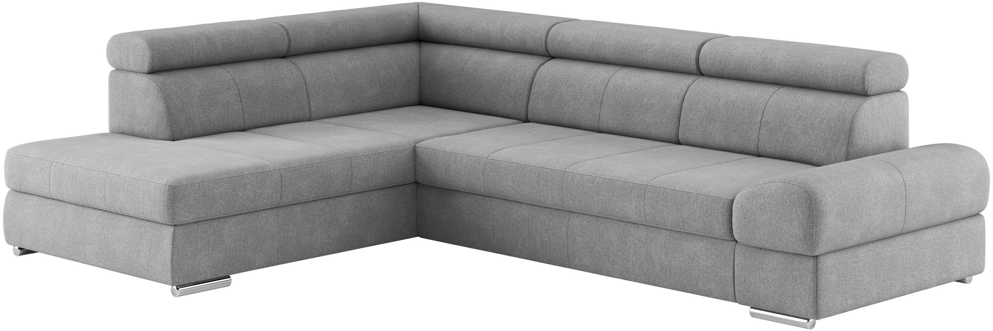 sit&more Hoekbank Broadway L-vorm met verstelbare hoofdsteunen, naar keuze met slaapfunctie