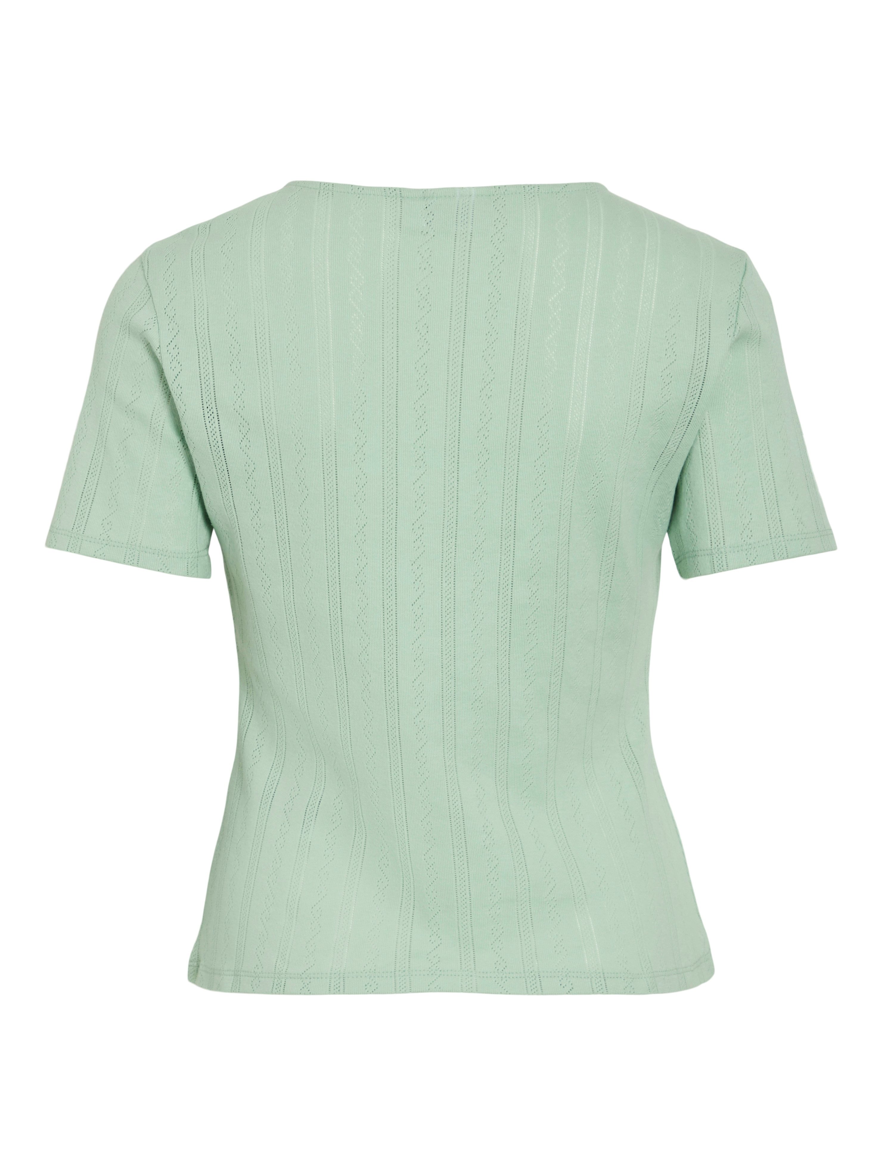 Vila Shirt met korte mouwen VIKASSIE S/S POINTELLE TOP - NOOS