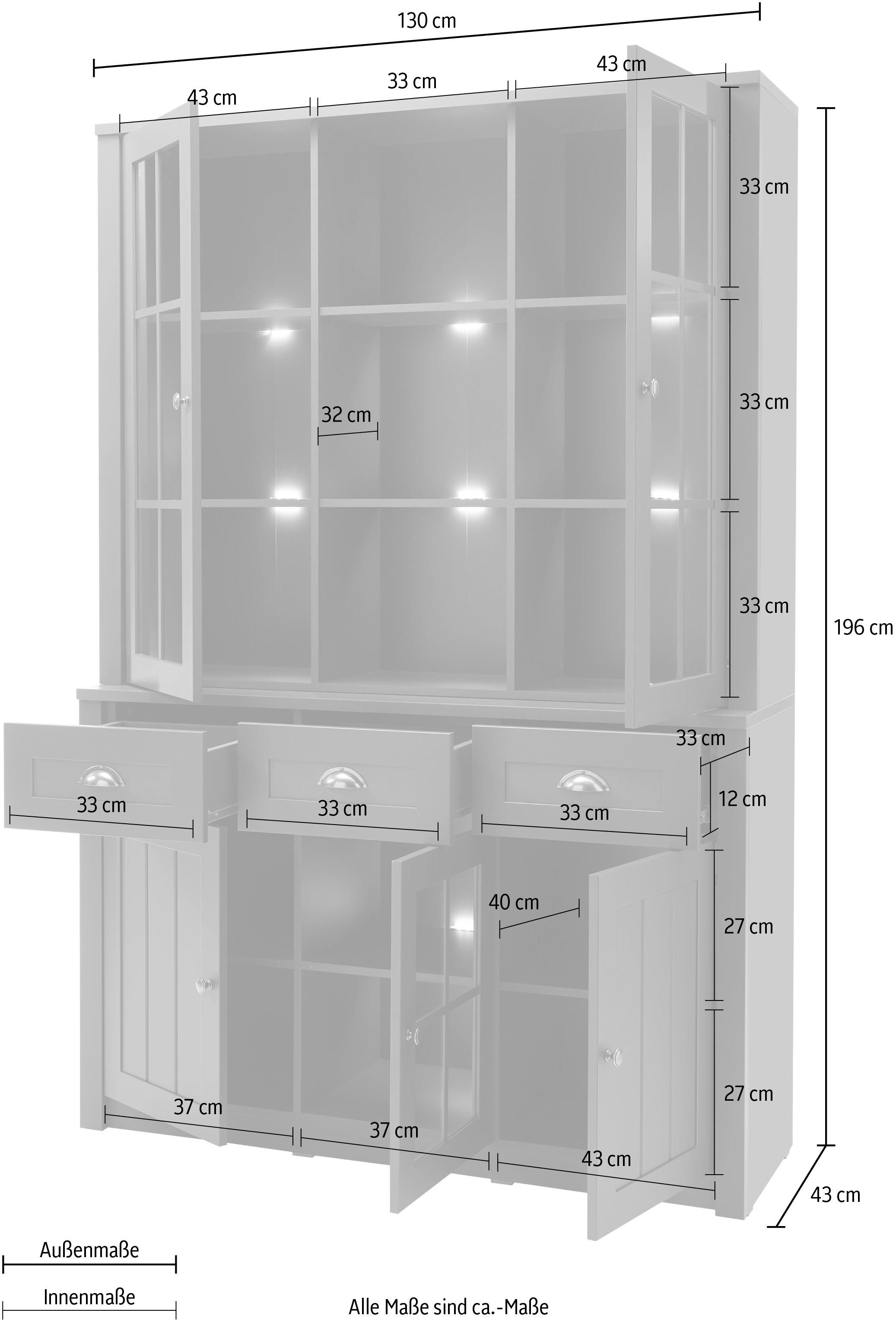 Home affaire Buffetkast ASCOT Hoogte 196 cm
