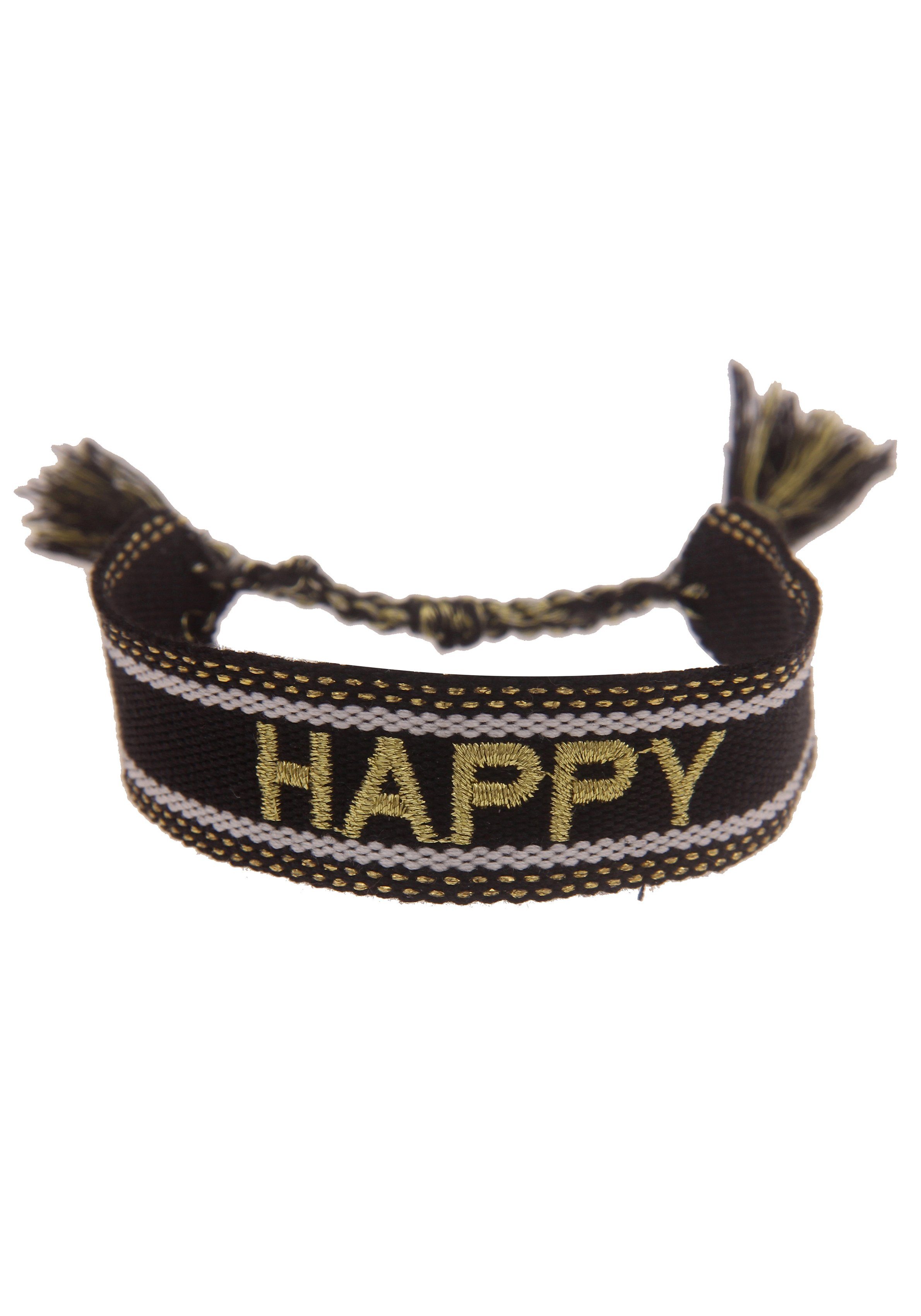leslii armband happy, festival armband, 260120406, 260120411 zwart