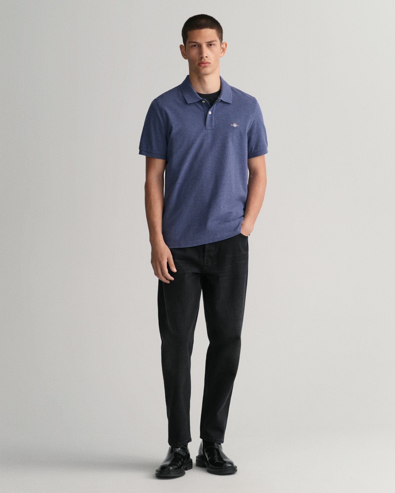 Gant Poloshirt REG SHIELD SS PIQUE POLO met logo en platte breikraag 100% katoen pique