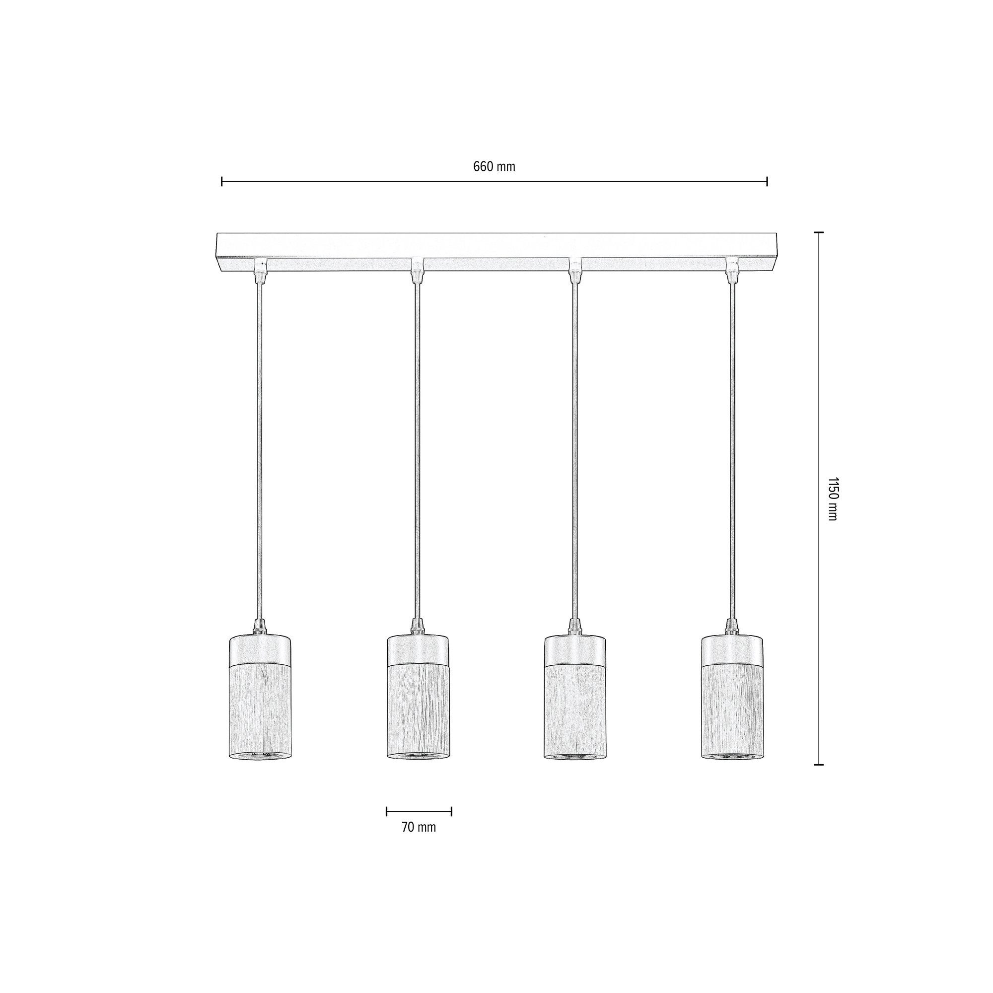 BRITOP LIGHTING Hanglamp ANNICK Hanglamp, van chic eikenhout en metaal, ledverlichting inclusief