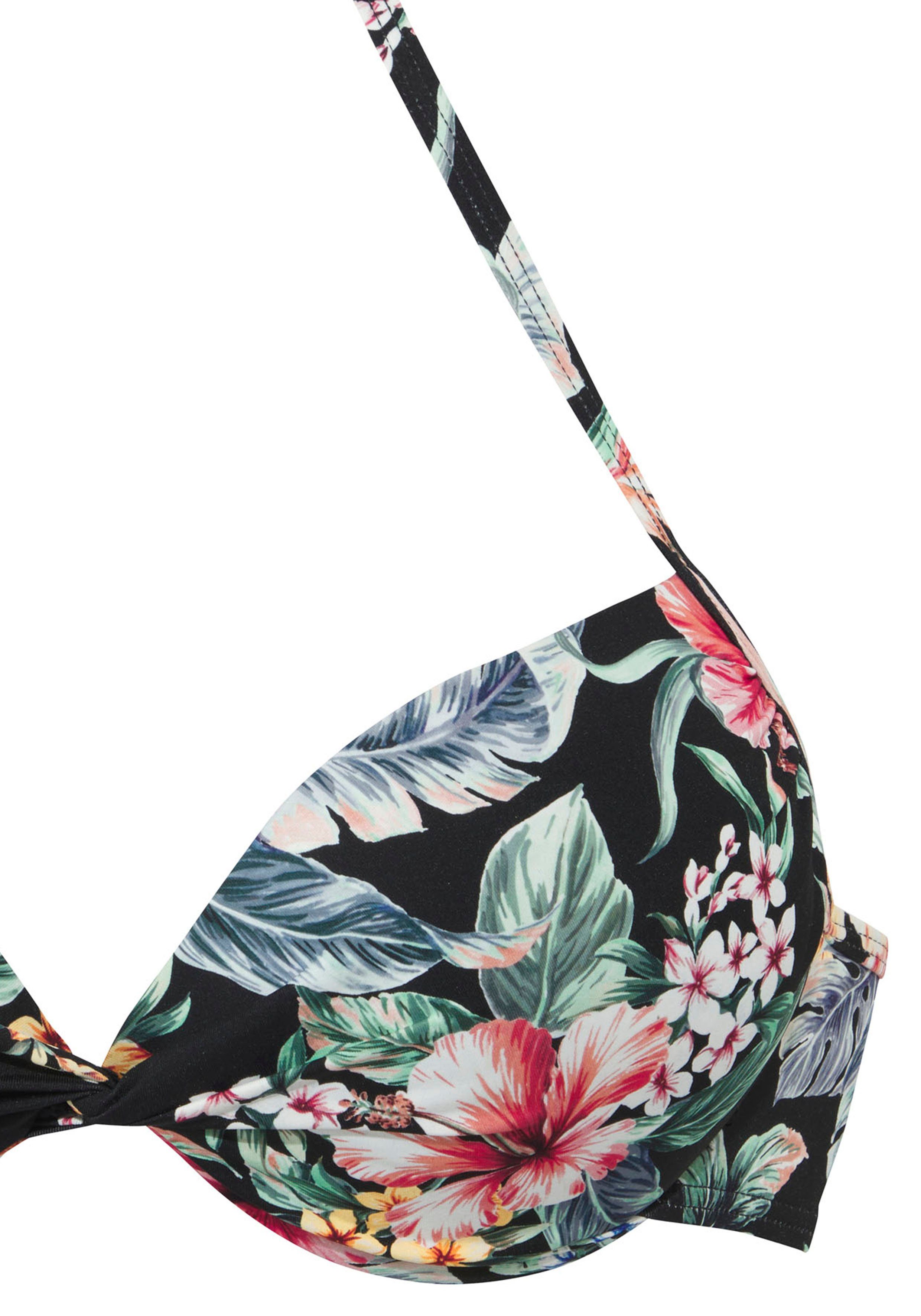 Lascana Push-upbikinitop Salsa met mooie bloemenprint