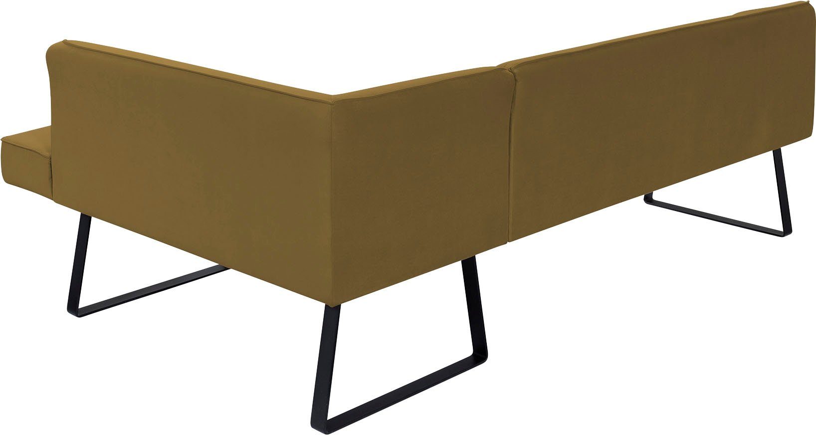 exxpo - sofa fashion Hoekbank Americano met opstaande naad en metalen poten, bekleding in verschillende kwaliteiten