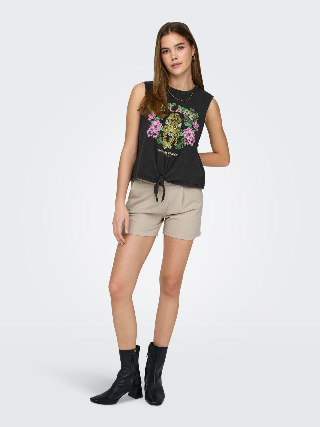 Only Shirt met ronde hals ONLLUCY LIFE S L KNOT EAGLE TOP BOX JRS