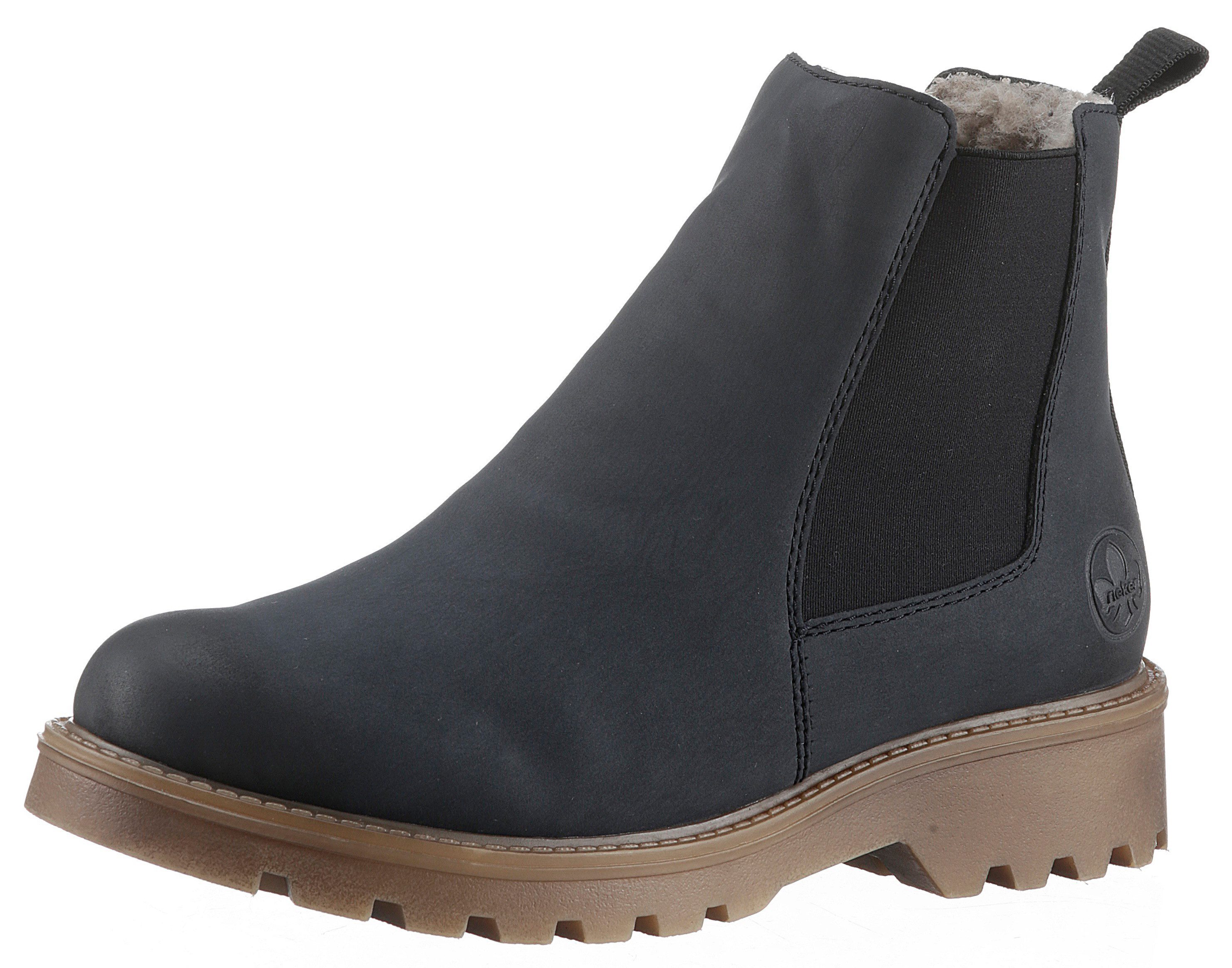 Rieker Chelsea-boots , instappers, enkellaars, blokhak, met knusse warme voering