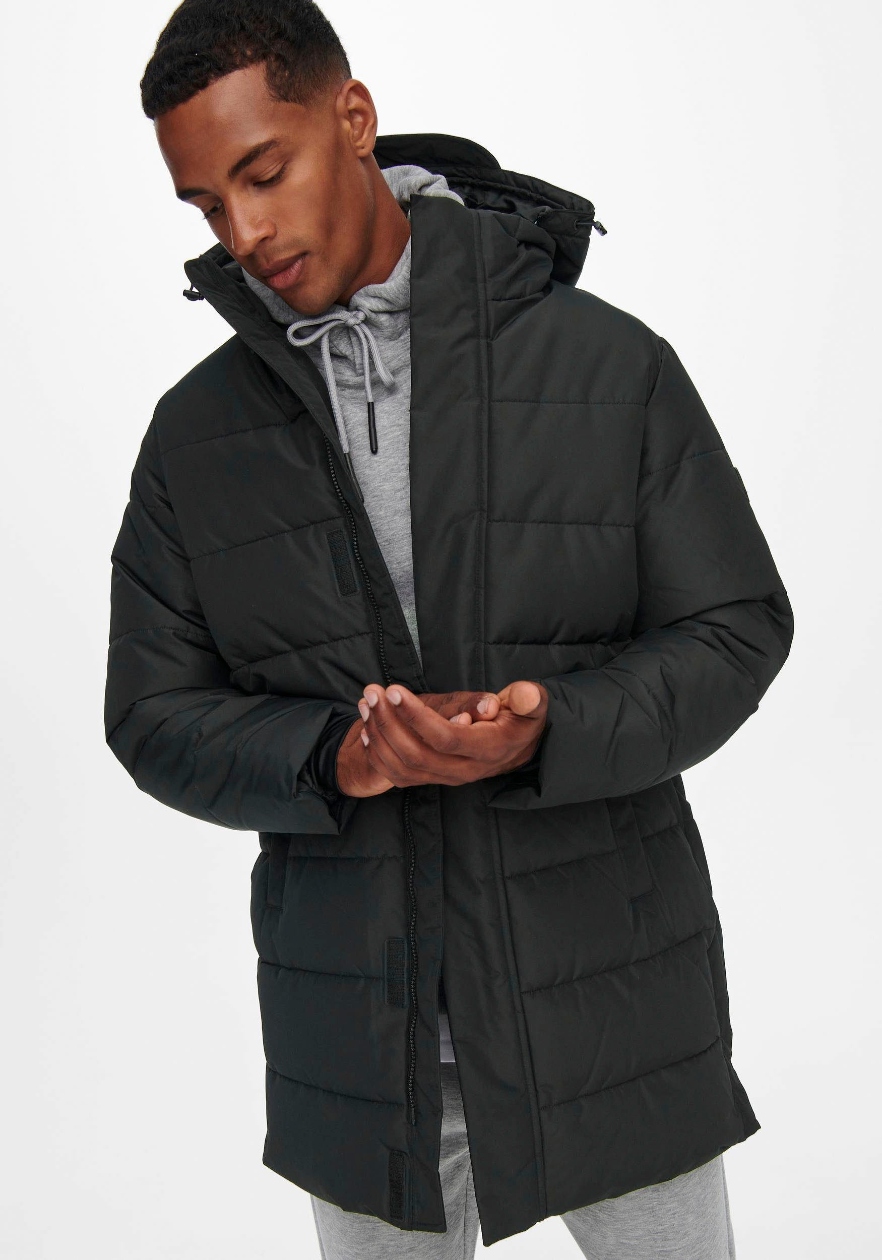 ONLY & SONS Gewatteerde jas ONSCARL LIFE LONG QUILTED COAT NOOS OTW
