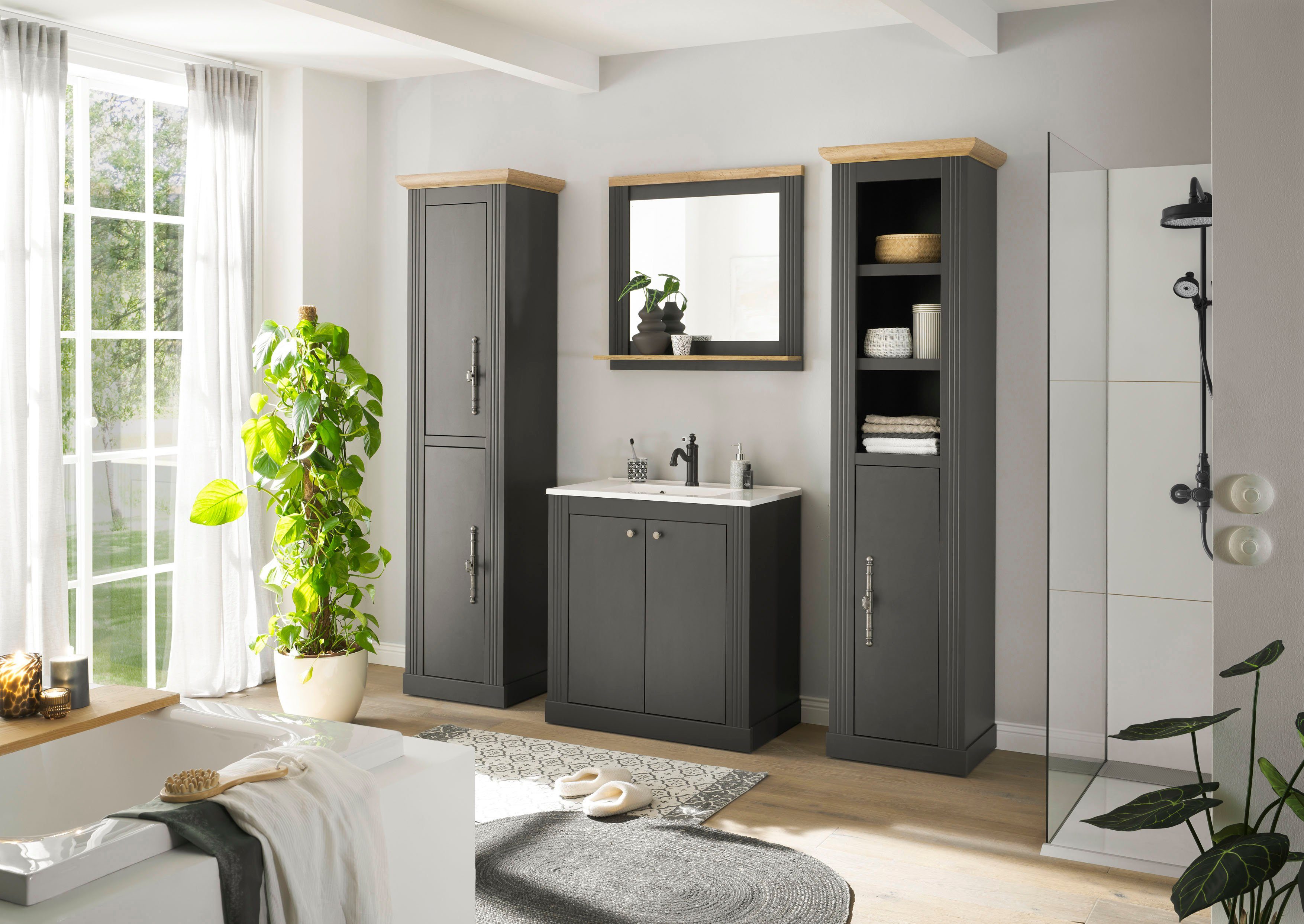 Home affaire Badkamerserie WESTMINSTER, badkamer in landhuisstijl, 4-delig badkamer (4-delig)