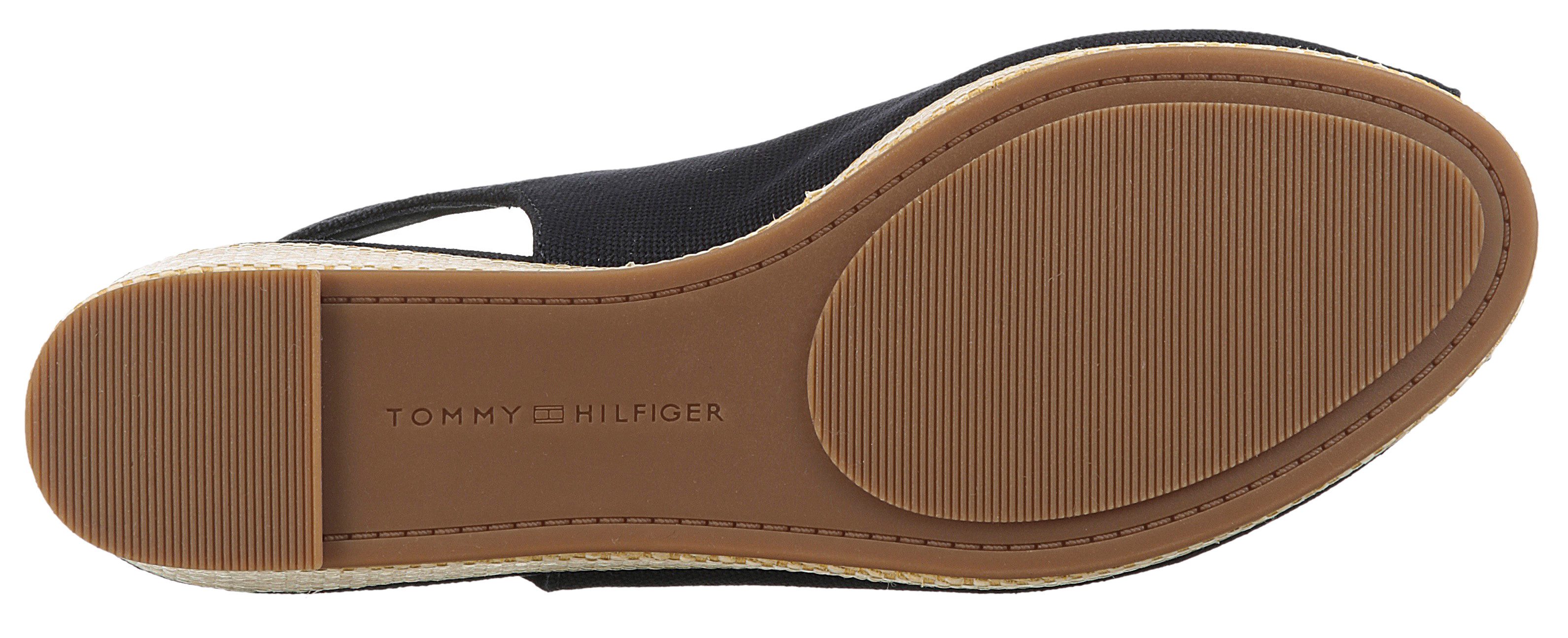 Tommy Hilfiger Sleehaksandaaltjes FLAG MID WEDGE ESPAD SLINGBACK , plateau, zomerschoen, riem-sandaal met verstelbare gesp