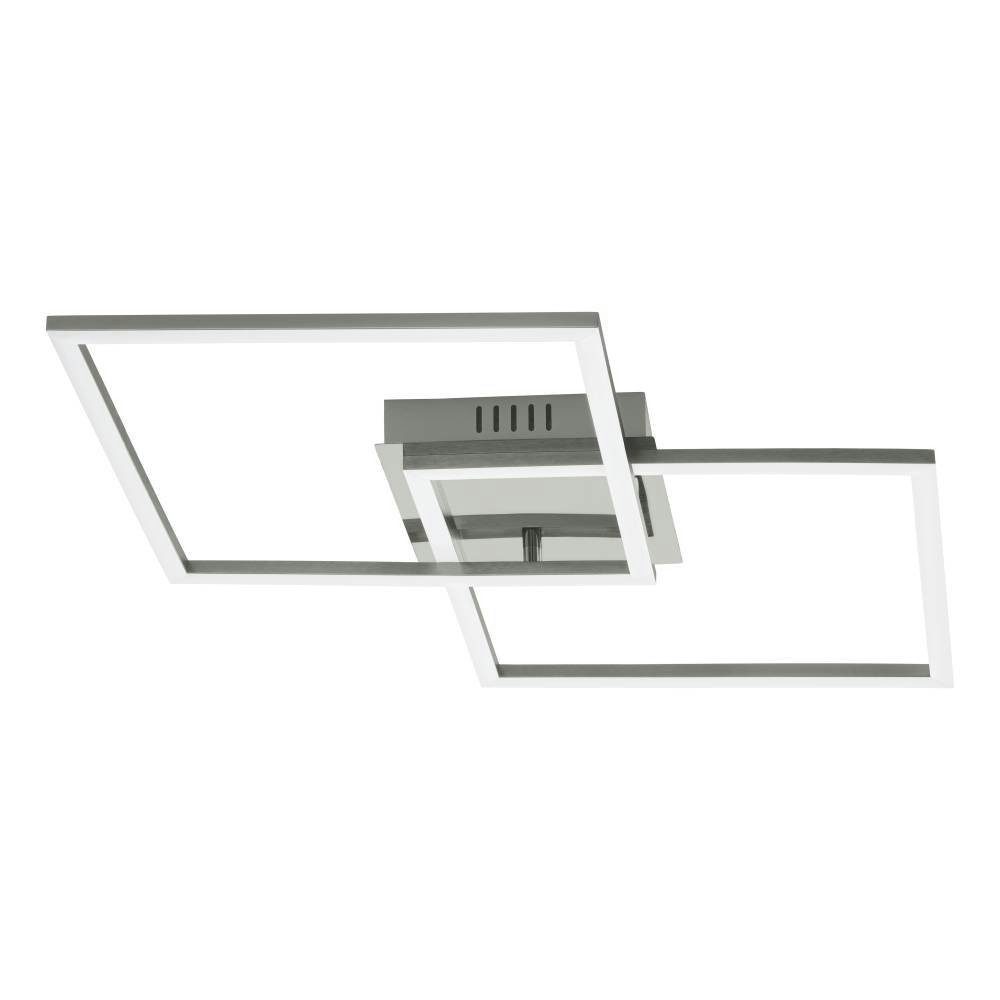 EGLO Led-plafondlamp Palmaves plafondlamp, nikkel-mat, geborsteld, nachtlamp, vierkanten (1 stuk)
