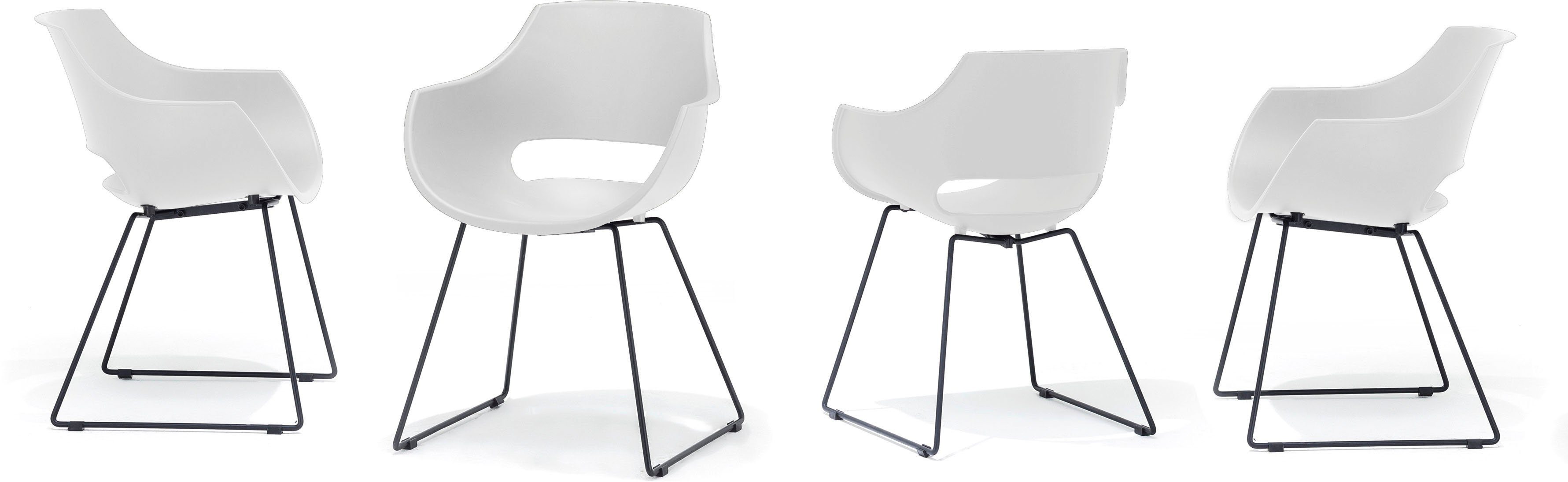 MCA furniture Kuipstoel Rockville 4-set, schaats, kunststof, belastbaarheid 120 kg, zithoogte ca. 46 cm (set, 4 stuks)