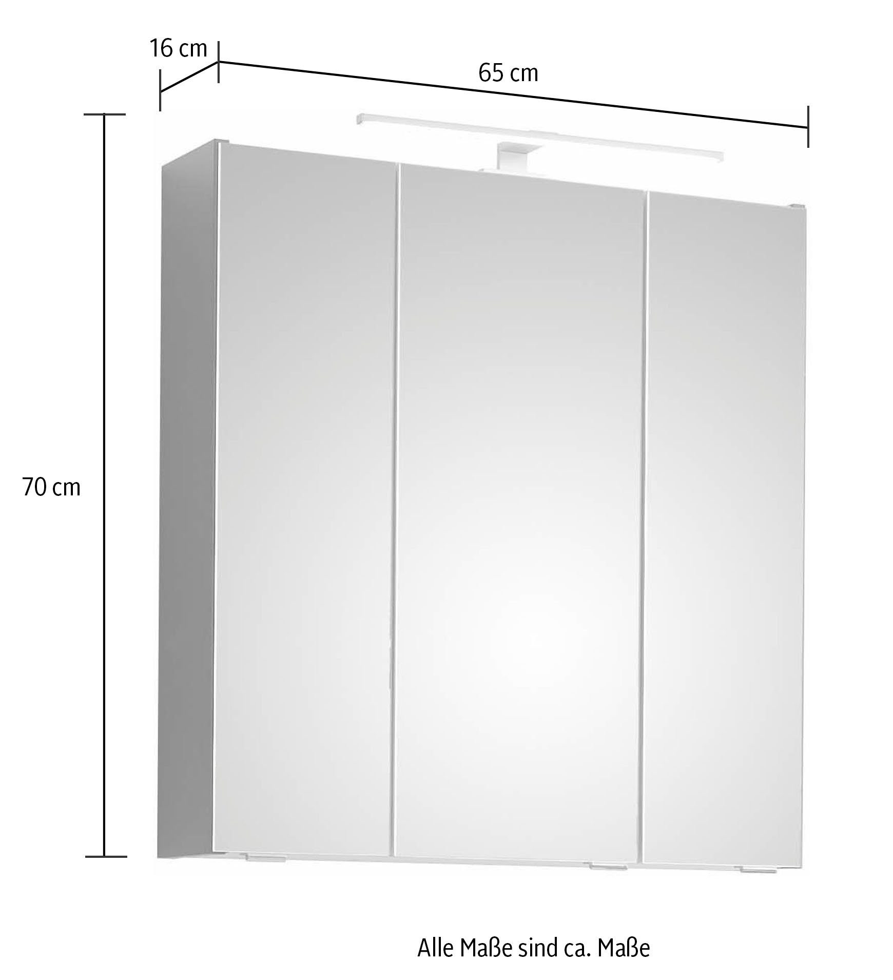 Saphir Badkamerserie Quickset 5-delig, wastafelonderkast met led-spiegelkast Halfhoge kast, onderkast, hangkast, incl. deurdemper, 9 deuren (6-delig)
