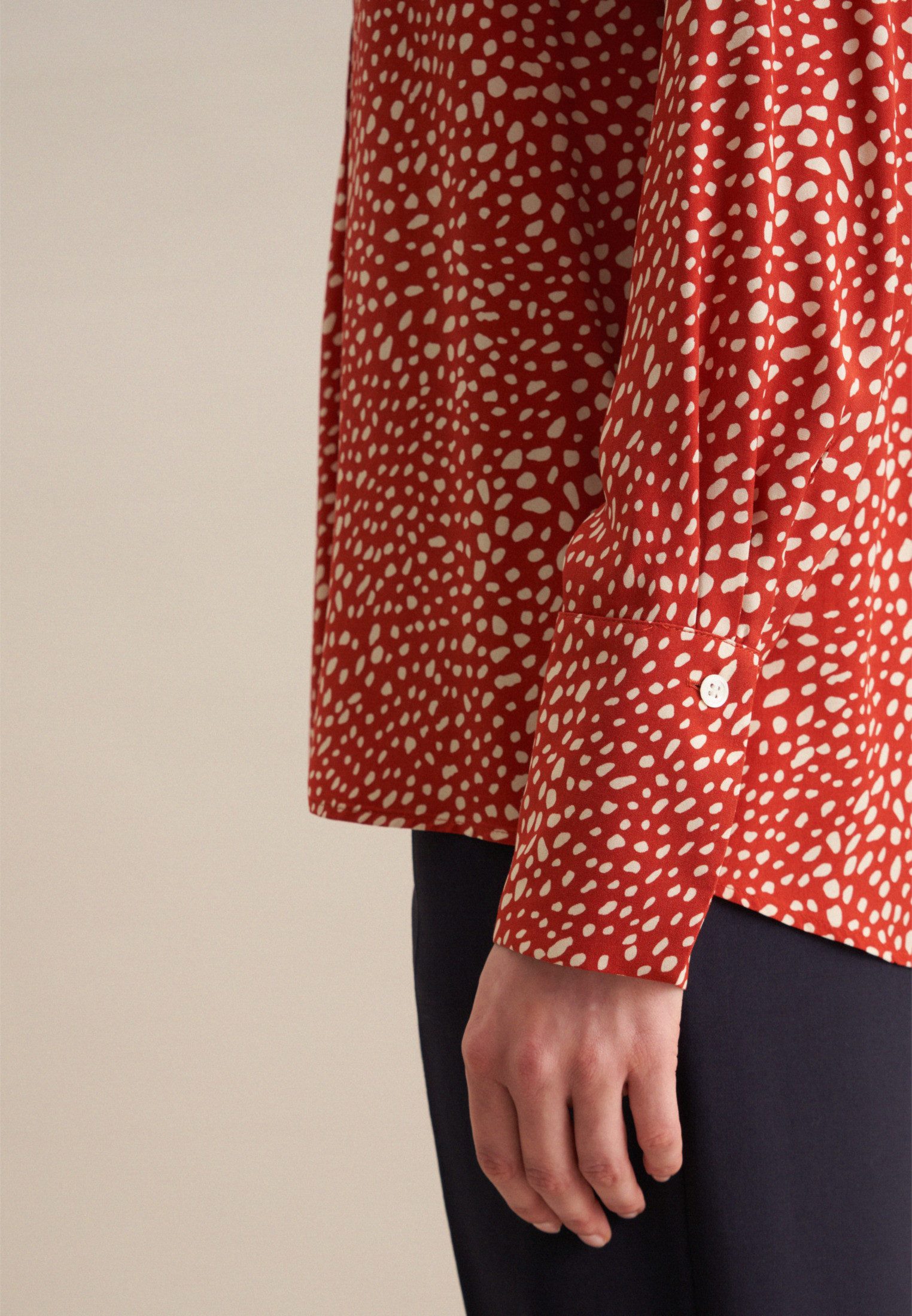 seidensticker Klassieke blouse Zwarte roos Tuniek print